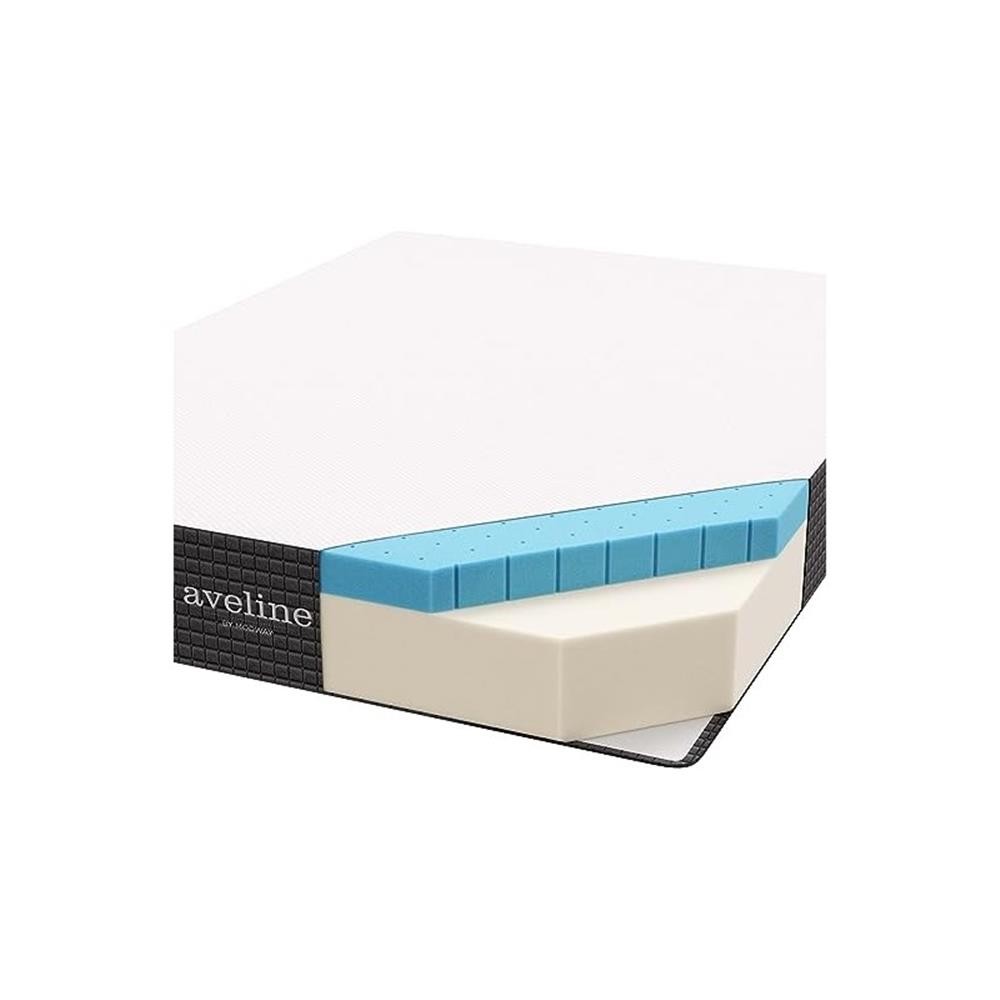 Modway Aveline 10″ Modern Style Memory Foam King Mattress in White