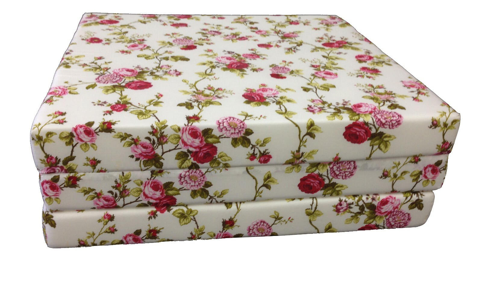 Trifold Foam Beds 3x27x75, Foam Density 1.8 lbs, Portable Folding Mats, Rose W