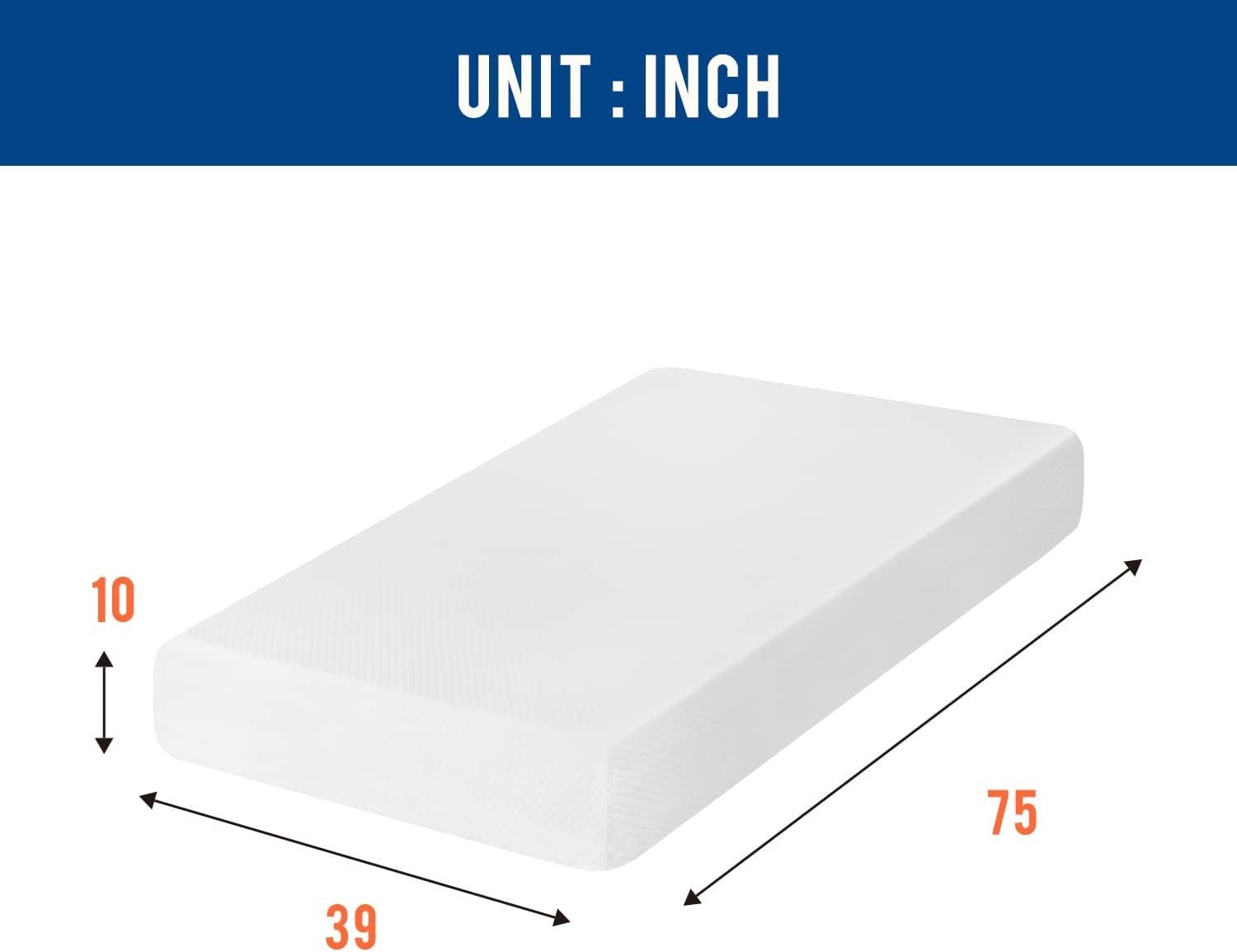 Medium Firm Twin Mattress with Gel Memory Foam – CertiPUR Certified Comfort