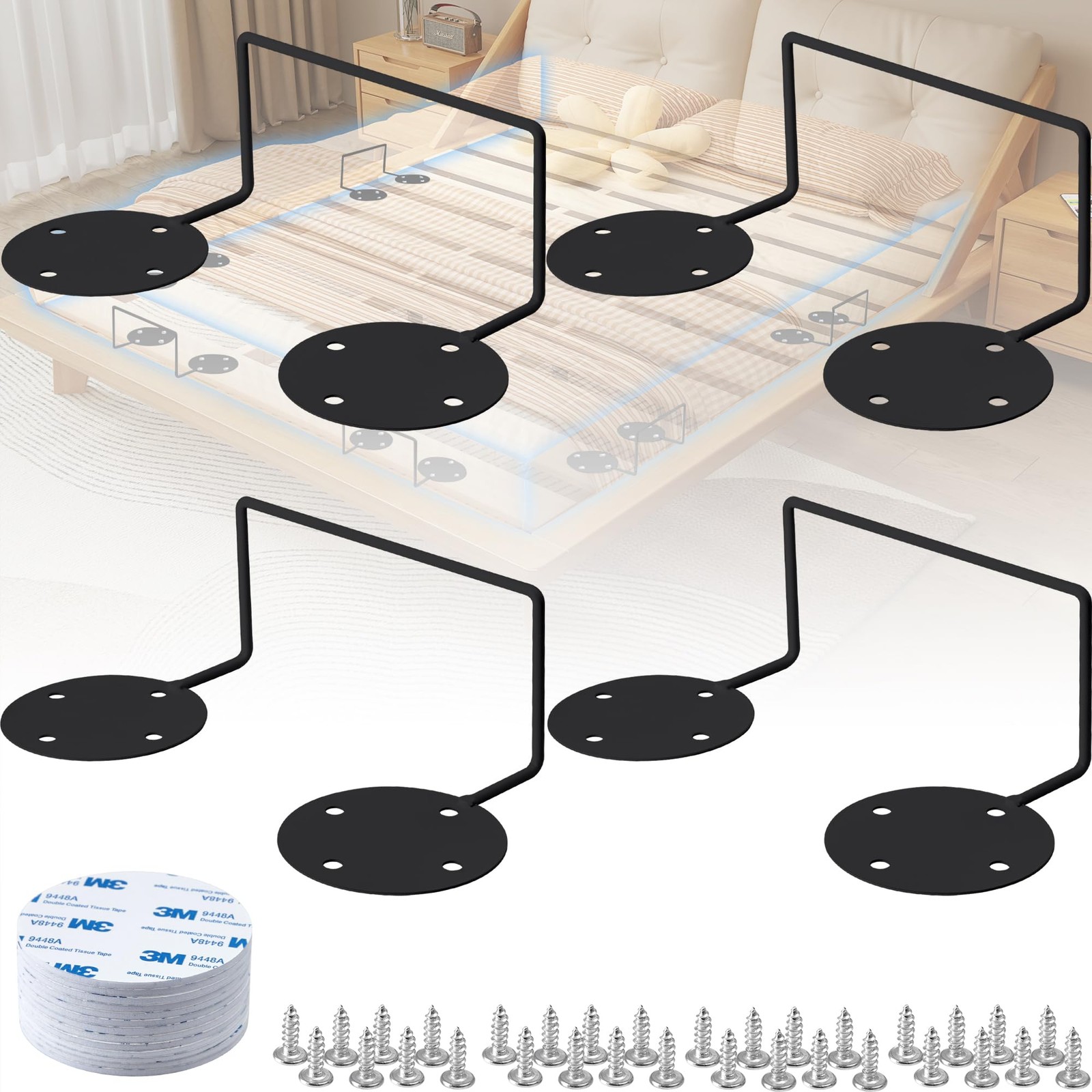 Mattress Retainer Bar for Adjustable Bed, Mattress Stoppers to Prevent Slidin…