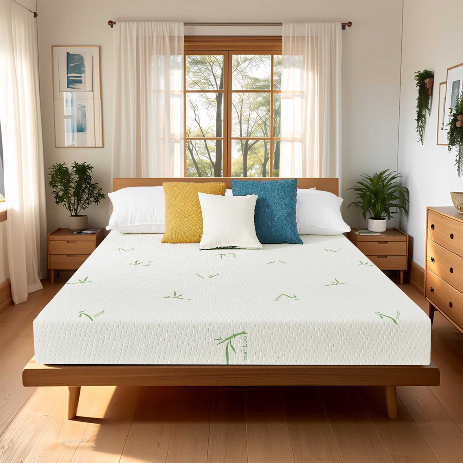 5″ 6″ Memory Foam Mattress with Breathable Bamboo Fabric Cover for Deep Sleep
