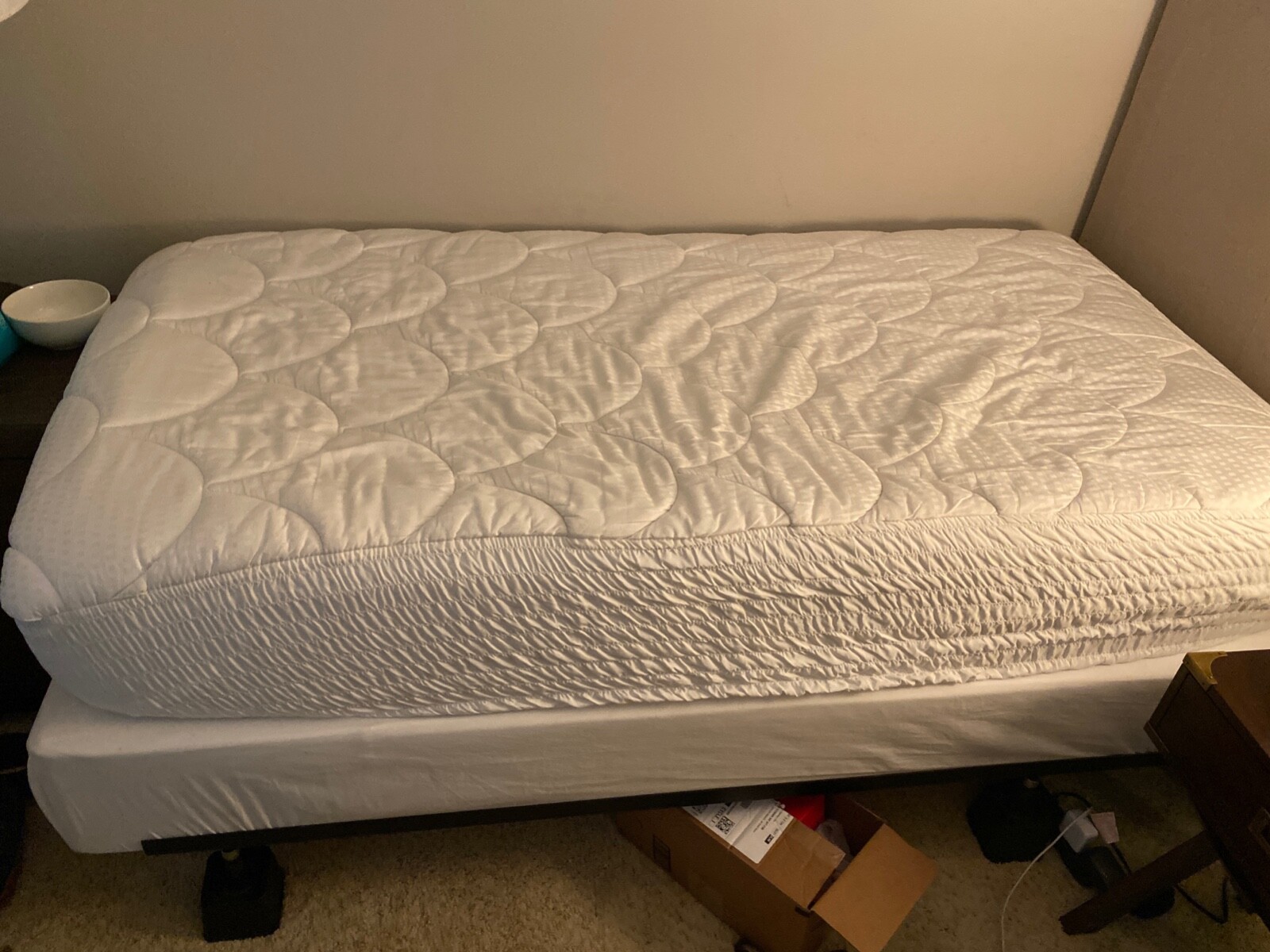 Gently Used Twin Sized Mattress with Mattress Topper Included