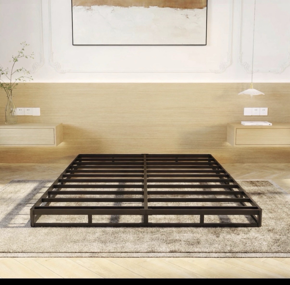 LUMUNANCE Full Box Spring 5″, Heavy Duty Metal Mattress Foundation