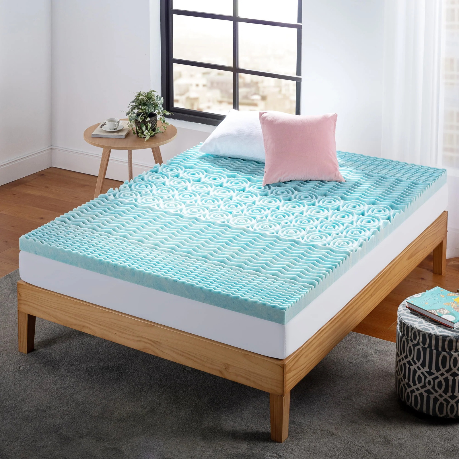 Zinus 84155009673 Spa Sensations 3 in Green Tea Gel Memory Foam Zoned Support Ma