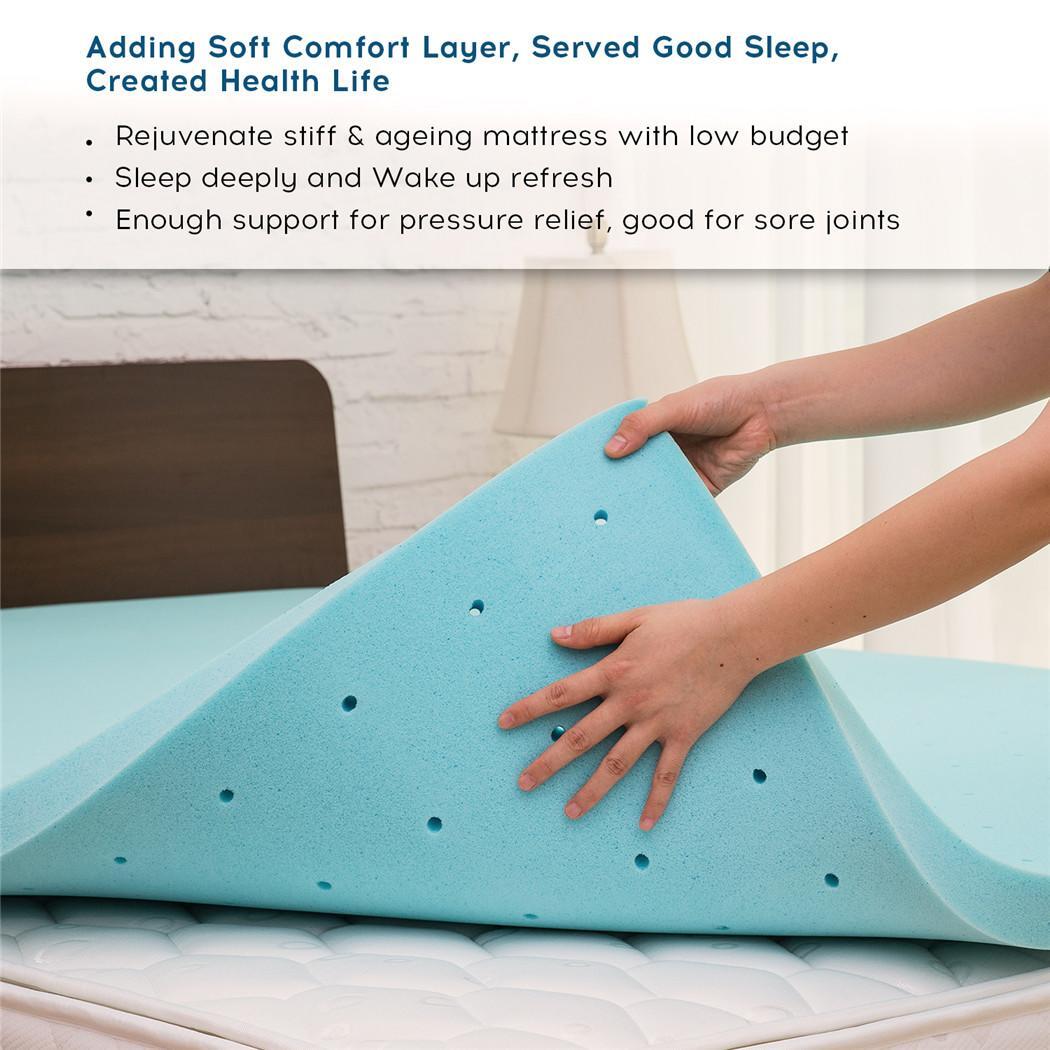 Memory Foam Mattress Topper-2” 3” Gel Infused Ventilated Design Mattress Pad