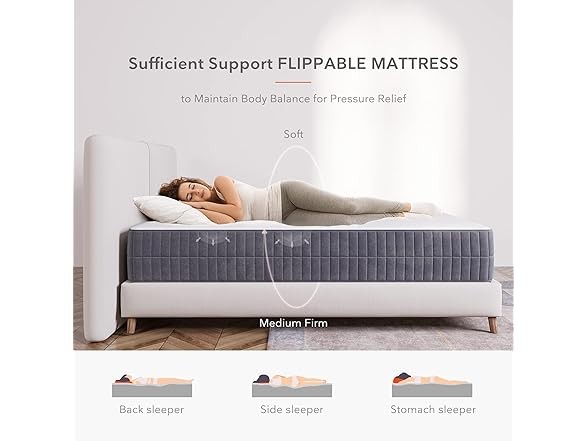 Sweetnight 10 Inch Queen Pillow Top Mattress White
