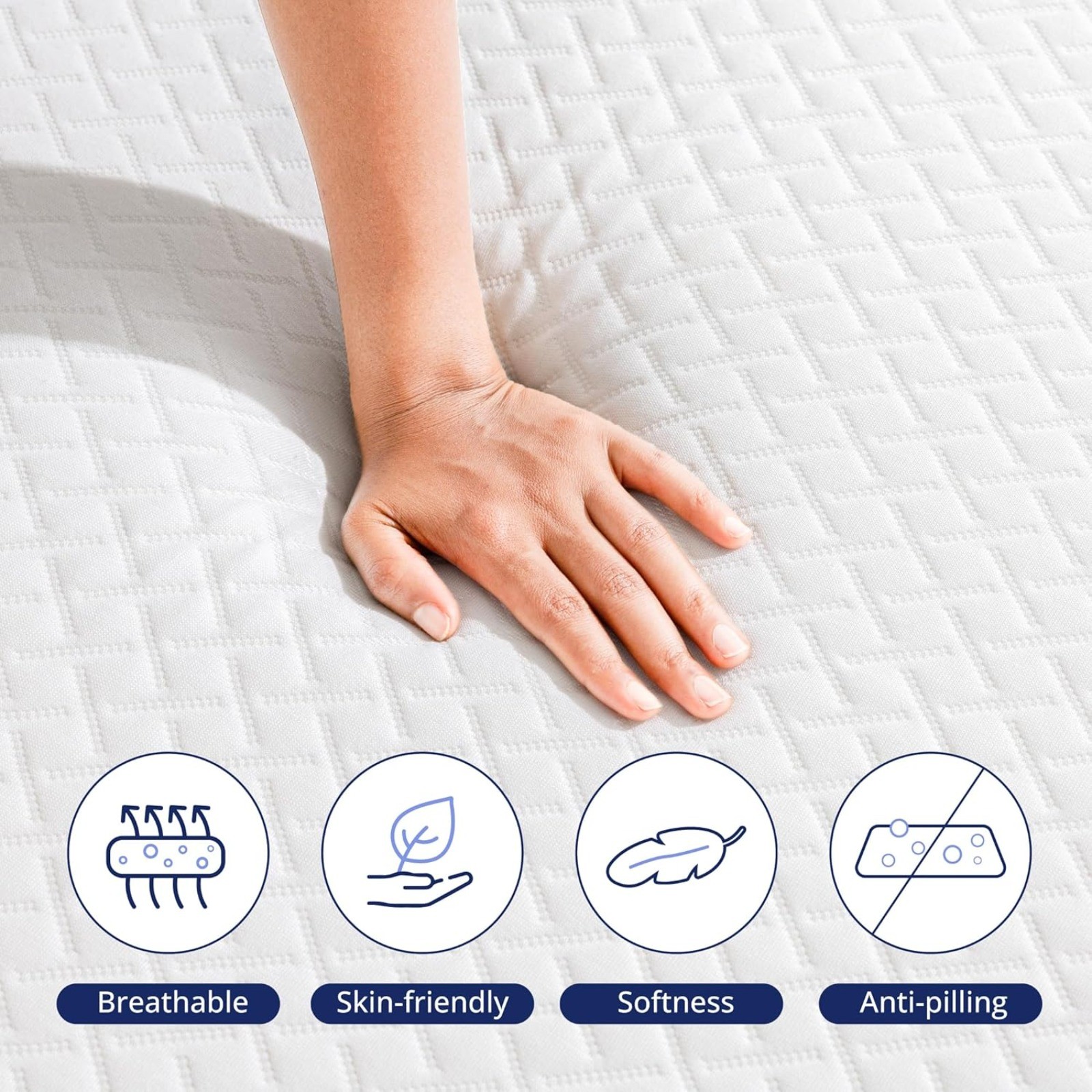 Full Size Mattress for Kids 5 Inch Memory Foam Mattress, 75”L x 54”W, White
