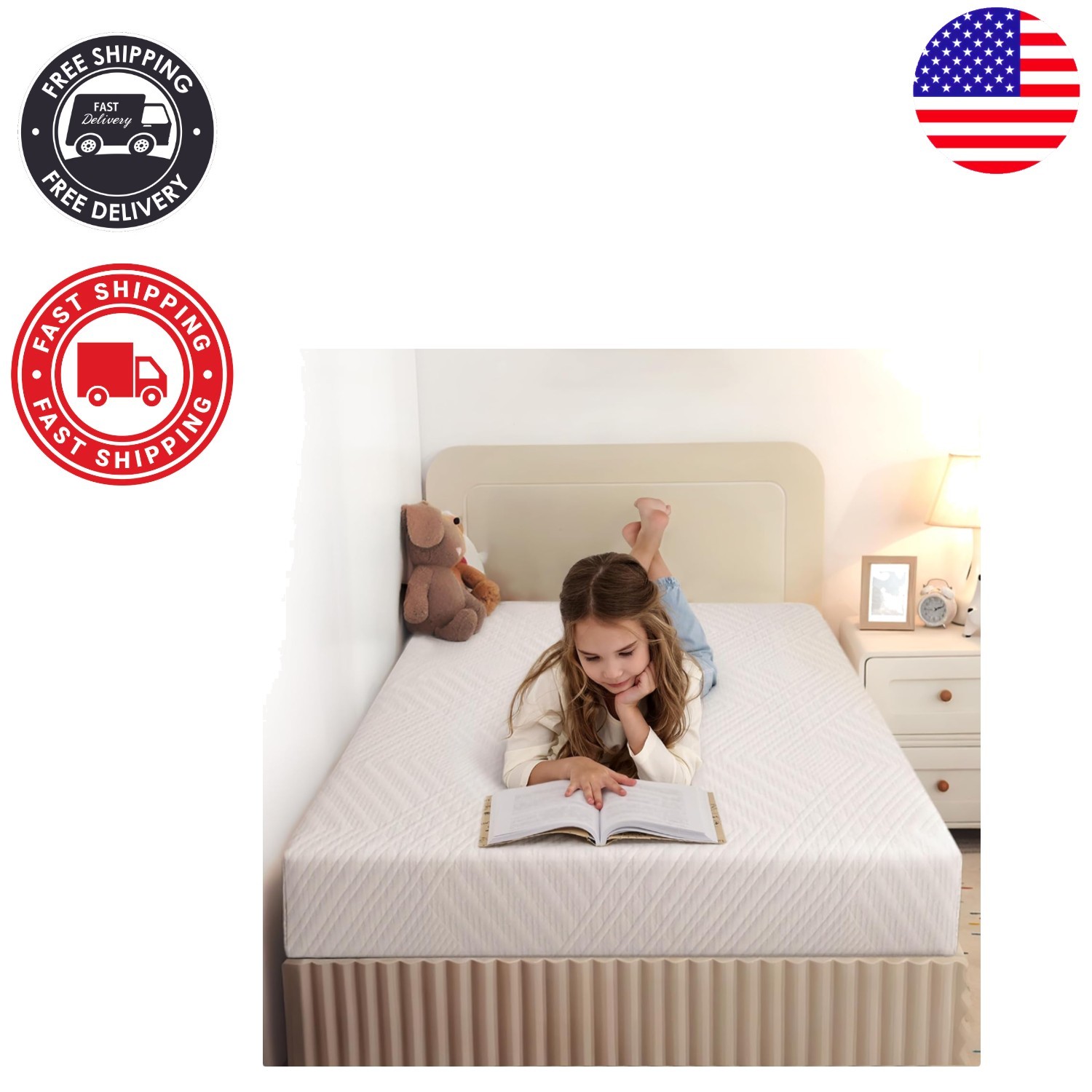 6 Inch Twin Mattress in a Box – Fiberglass-Free Memory Foam for Safe Sleep
