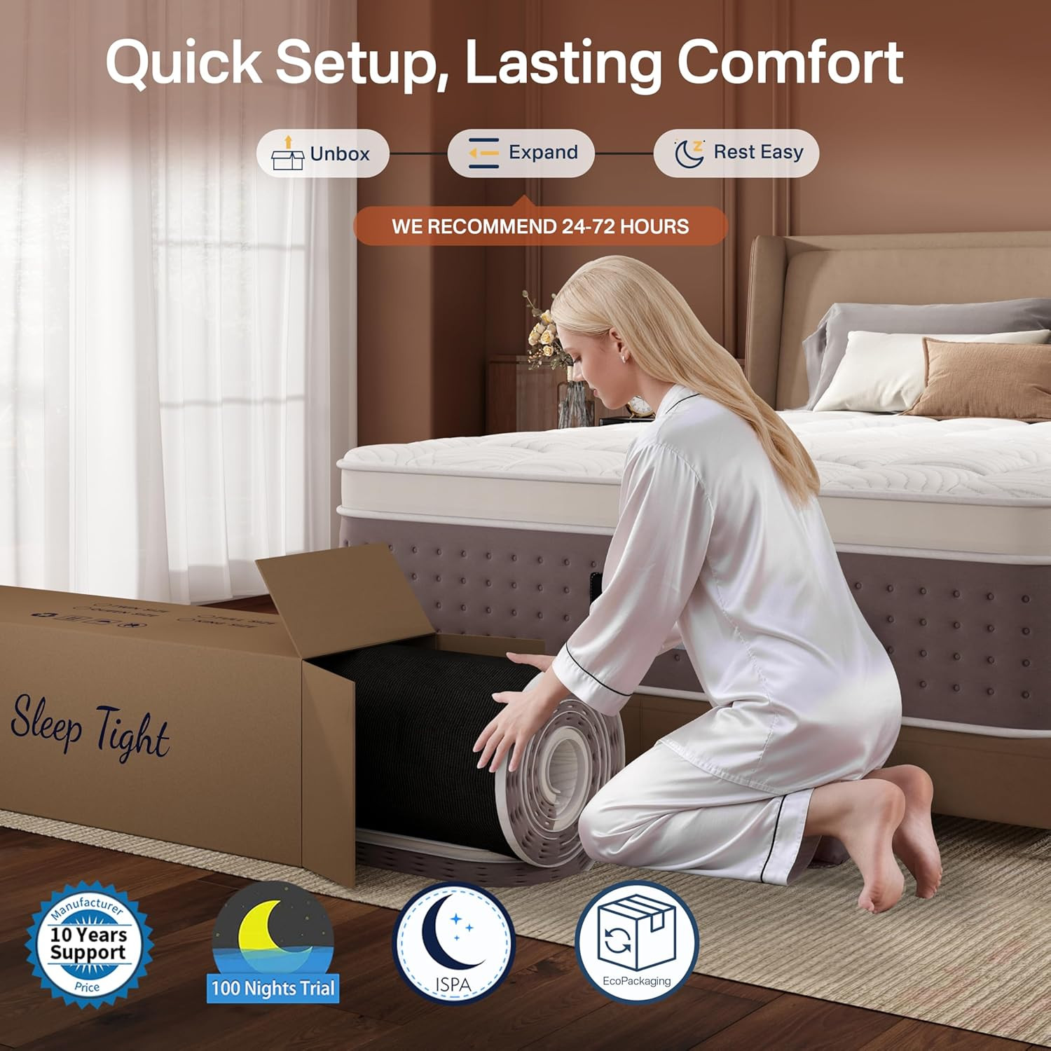 California King Mattress, Upgraded 12 Inch Hybrid Cal King Mattress in a Box, Co