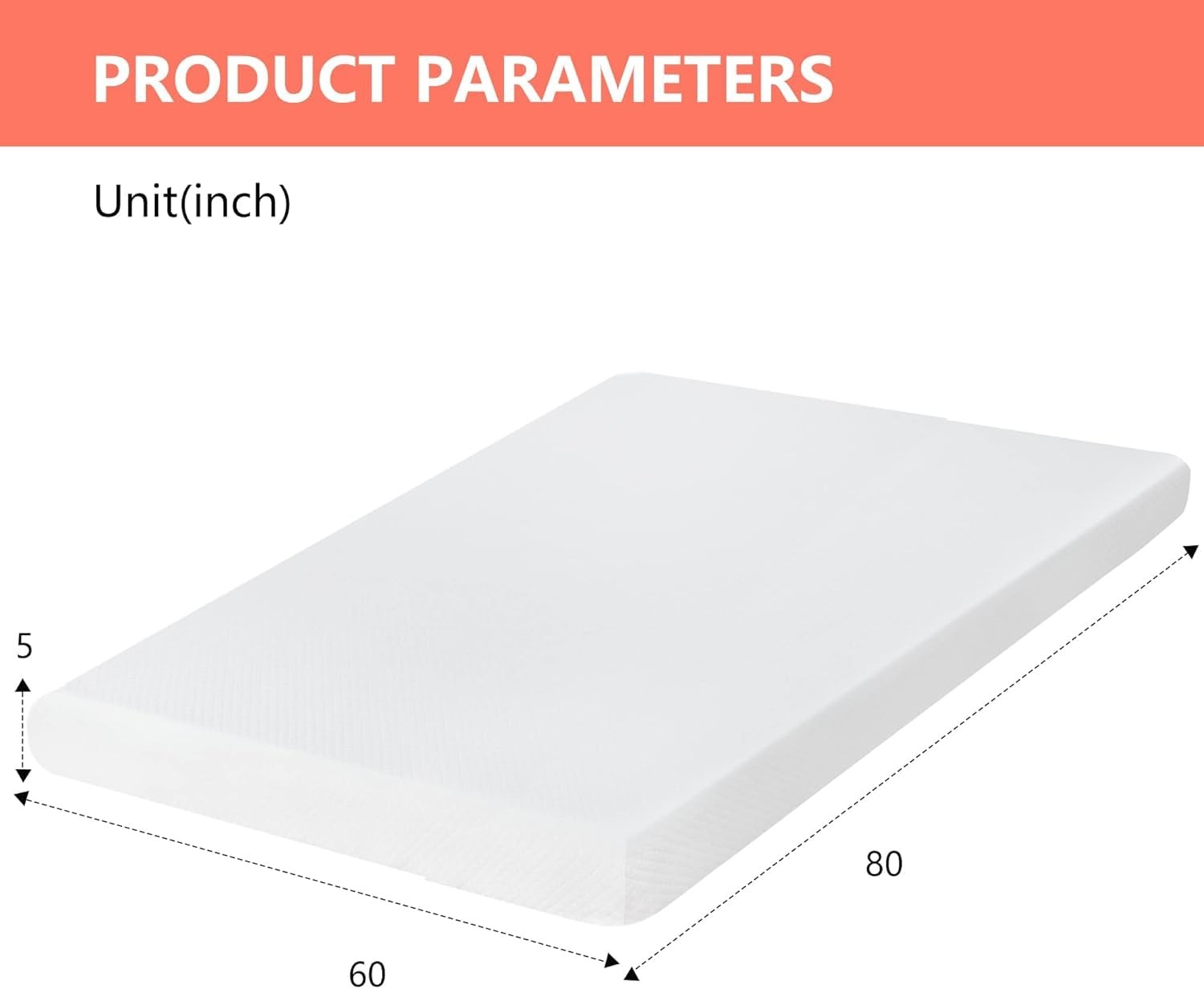 FDW | 5 Inch Queen Mattress | Medium Firm | Gel Memory Foam Mattress | White …