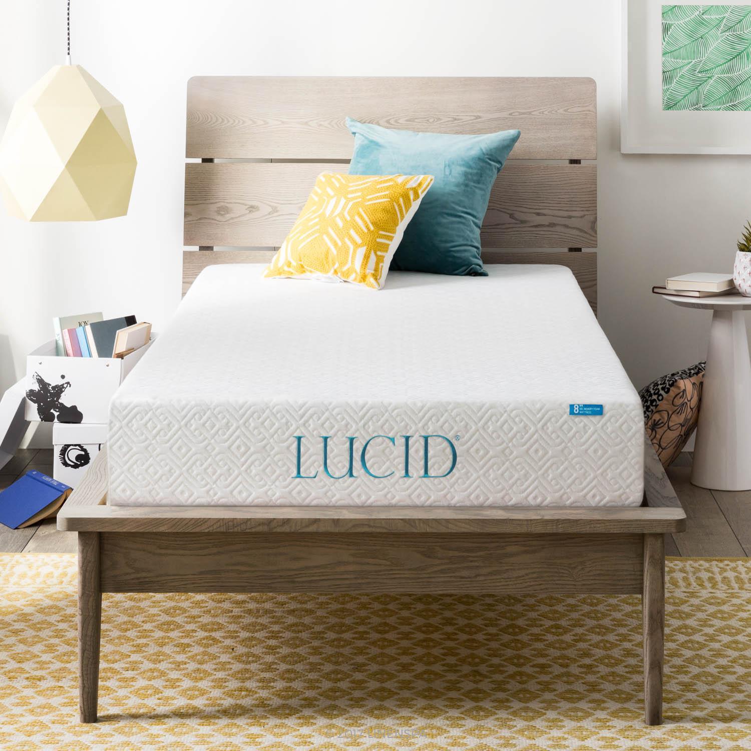 LUCID 6, 8, 10, and 12 Inch Gel Memory Foam Mattress – Twin Full Queen and King