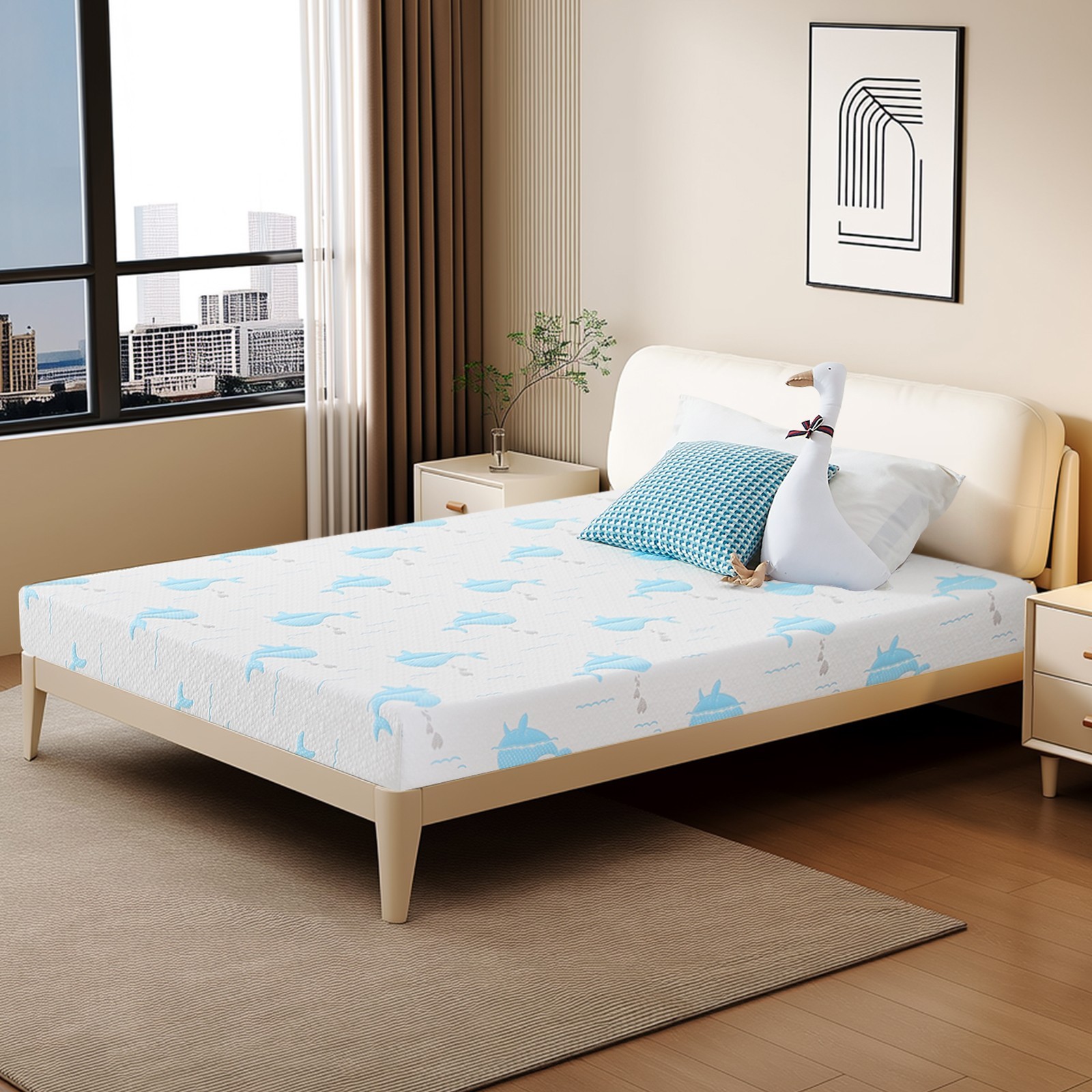 5″ 6″ Cooling Gel Memory Foam Mattress with Breathable Washable Cover in a Box