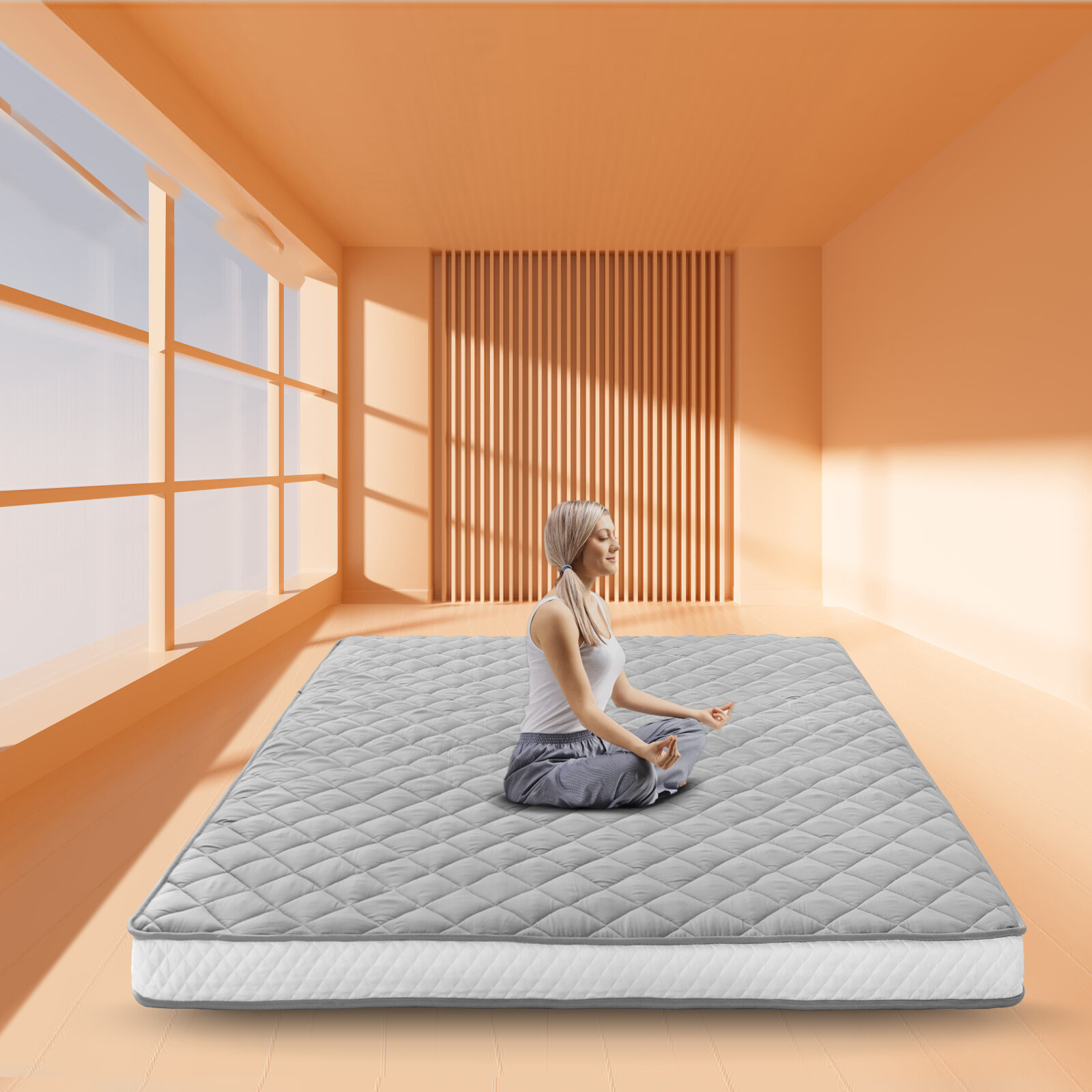 SUNYRISY Floor Mattress Japanese Futon Mattress Diamond Mattress Tatami Cushion
