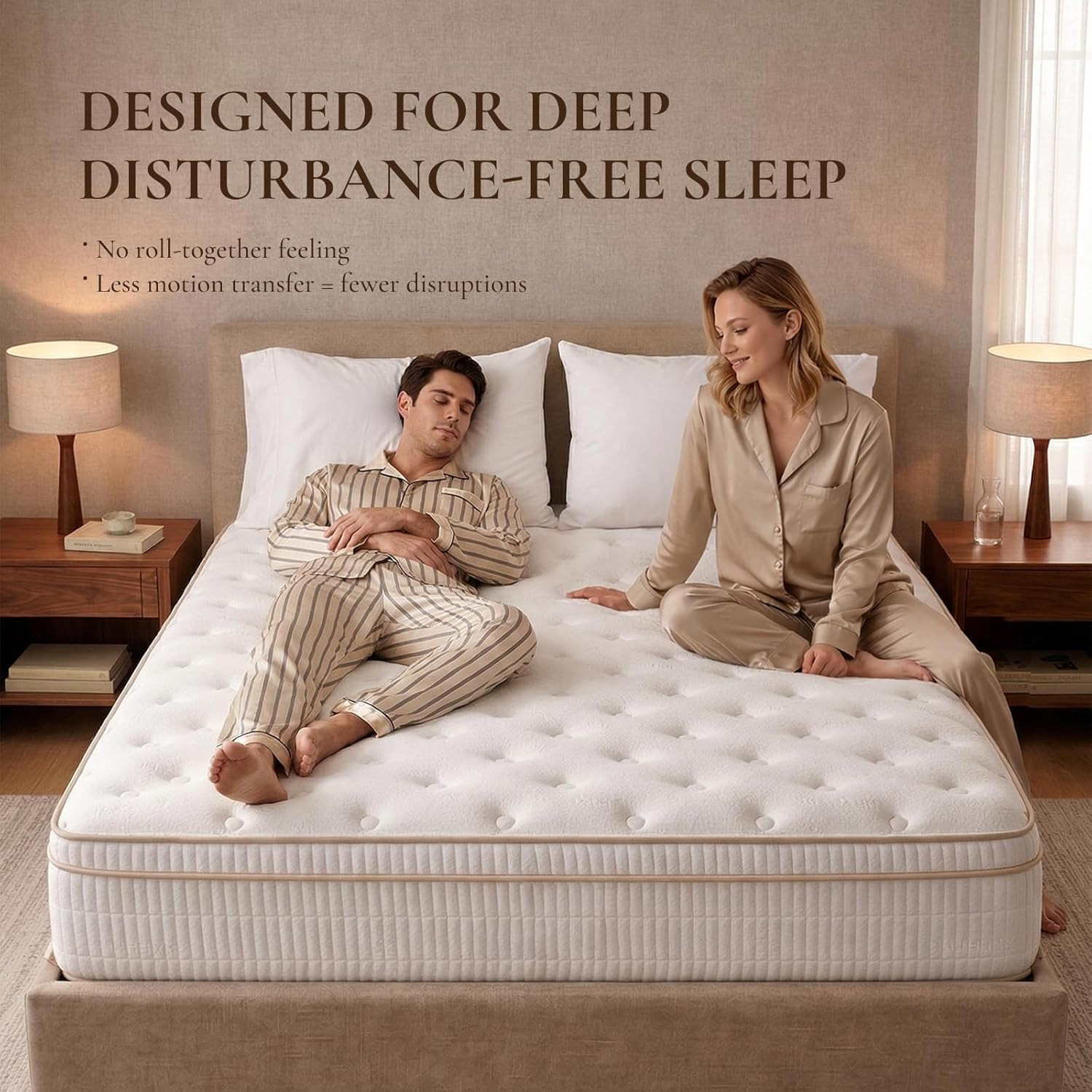 Queen 14″ Hybrid Mattress Fiberglass Free Memory Foam Bed