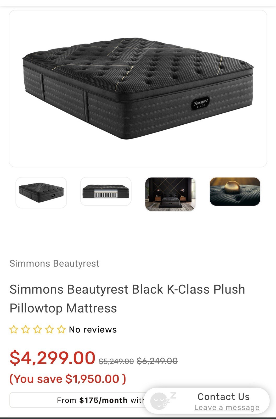 SIMMONS BEAUTYREST BLACK K CLASS QUEEN PILLOWTOP MEDIUM MATTRESS NEW