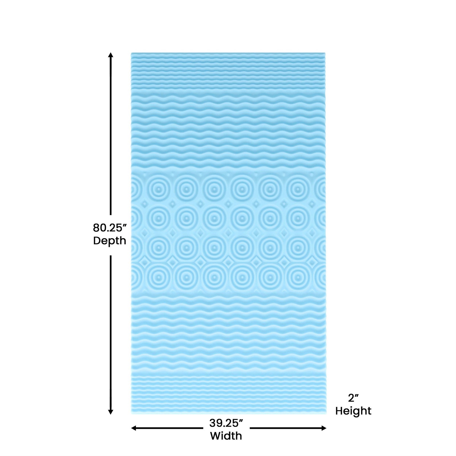 2 Inch Cooling Gel Infused 5-Zone Memory Foam Mattress Topper – Twin XL