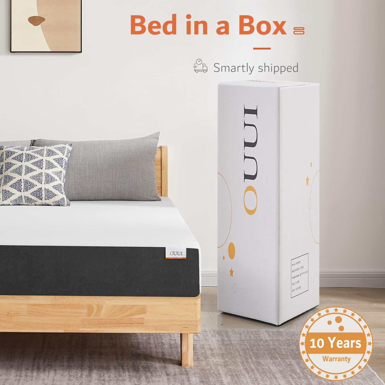 5/6/8″ Memory Foam Mattress for Cool Sleep Pressure Relief CertiPUR-US