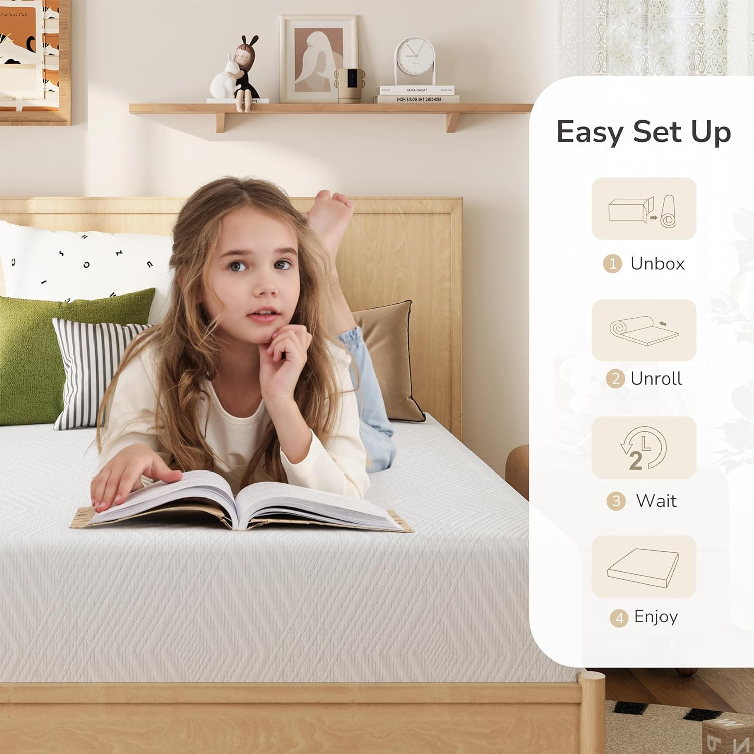 MLILY Full Mattress in a Box, 8 Inch Mattresses for Platform Bed Double Size Day