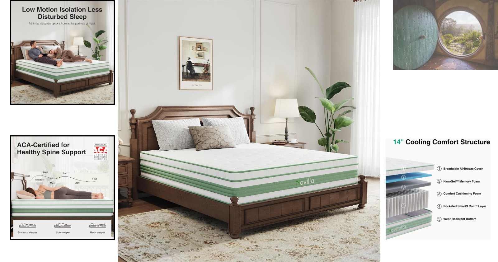 Luxury 14-Inch Queen Hybrid Mattress – Gel Memory Foam & Pocket Springs