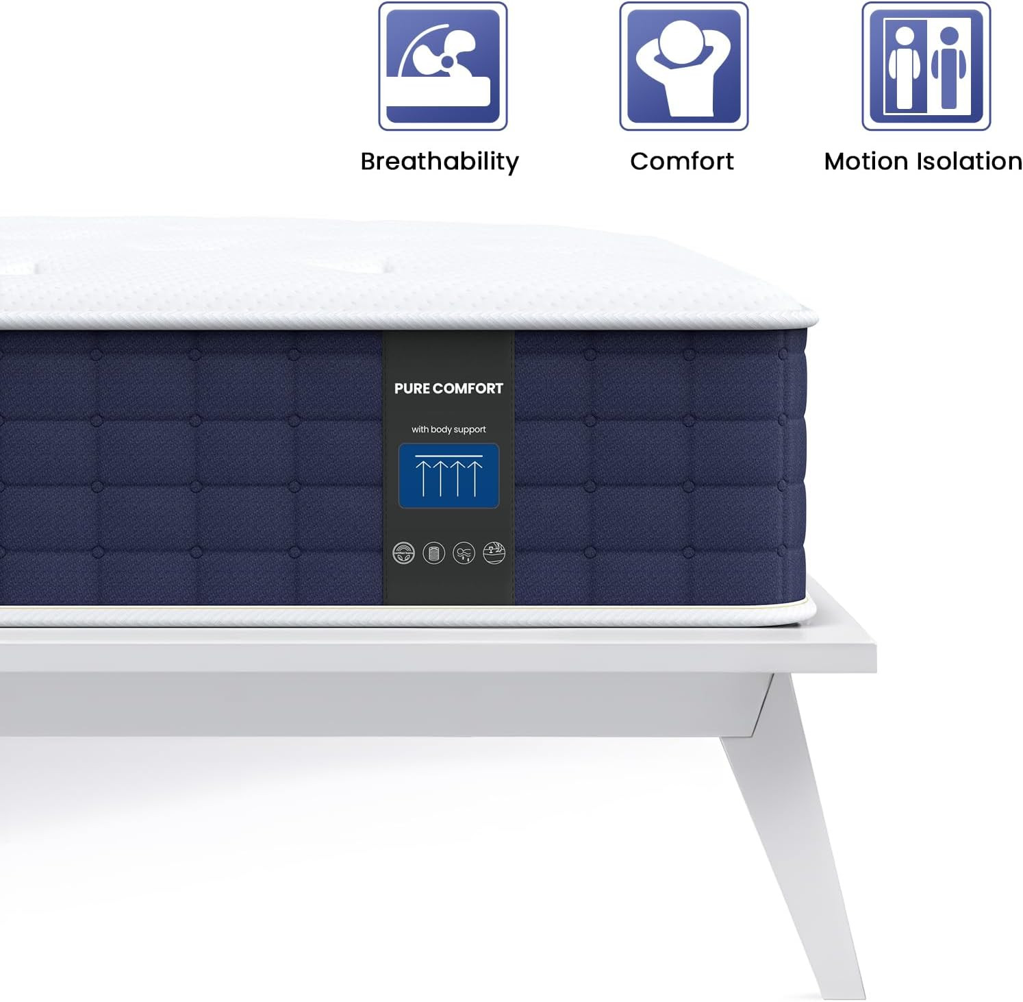 12″ Firm King Size Hybrid Mattress with Cooling Foam & Pocket Springs