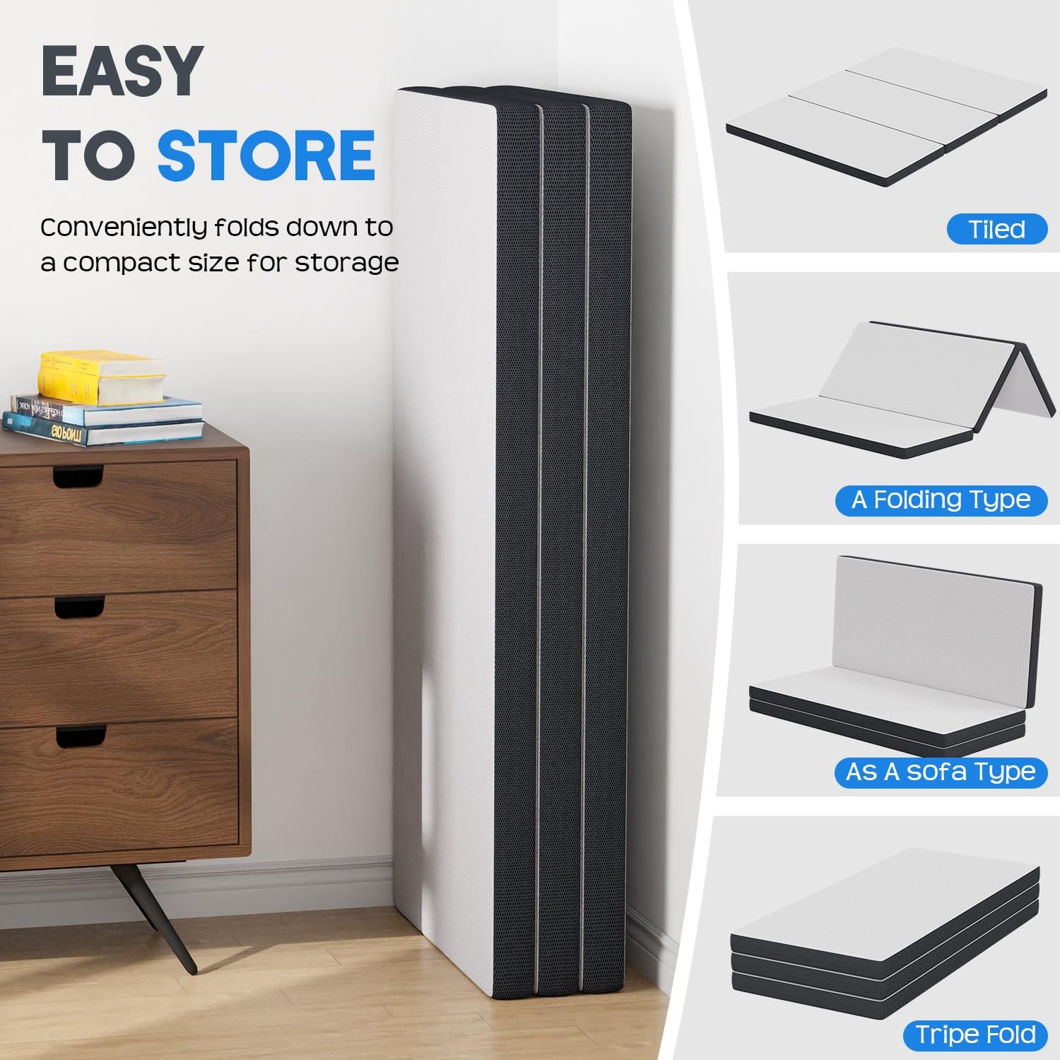 Mattress/Foldable Mattress for and Adults/Medium-Firm Mattress with a Collaps…