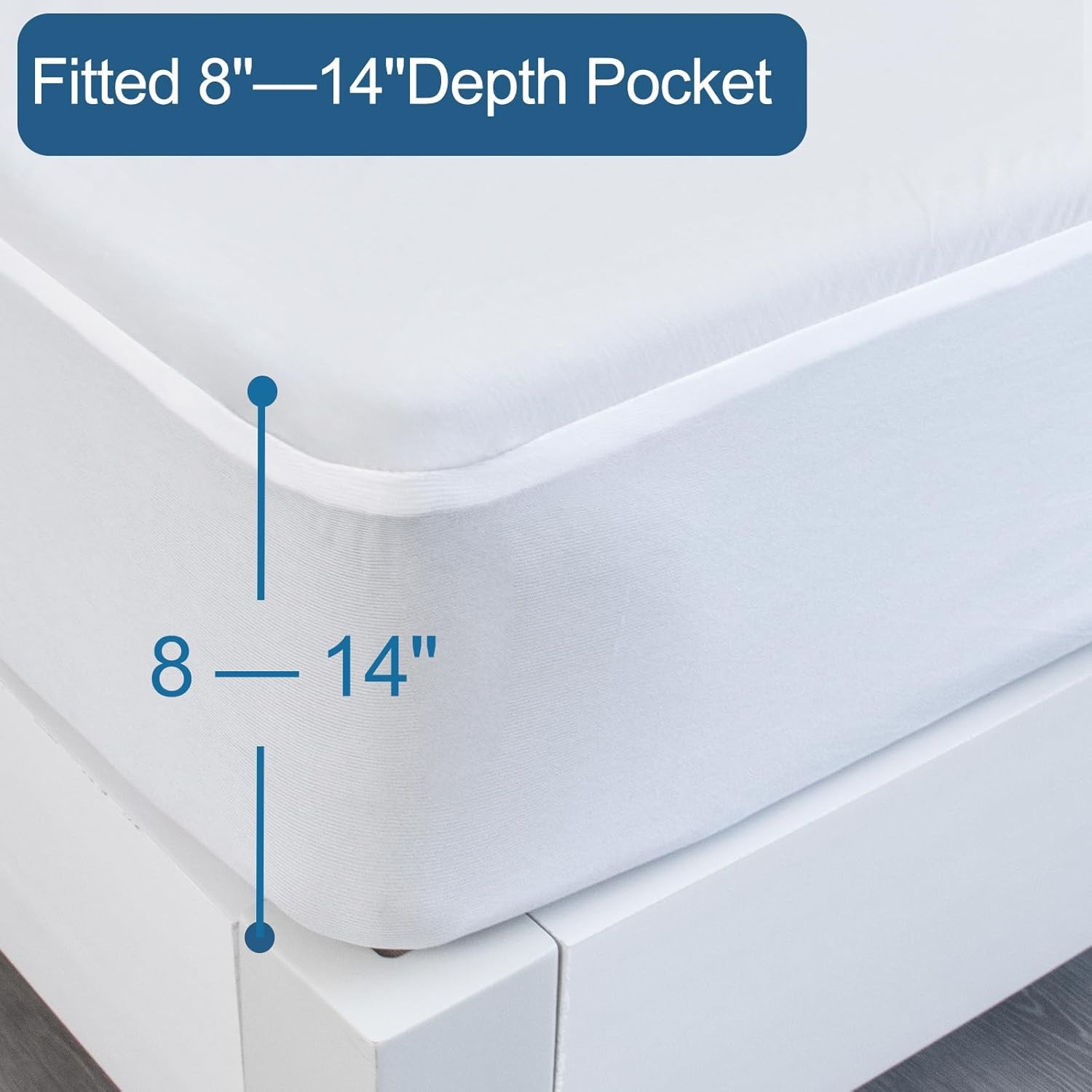 SPRINGSPIRIT Full Size Waterproof Mattress Protector, Full, White