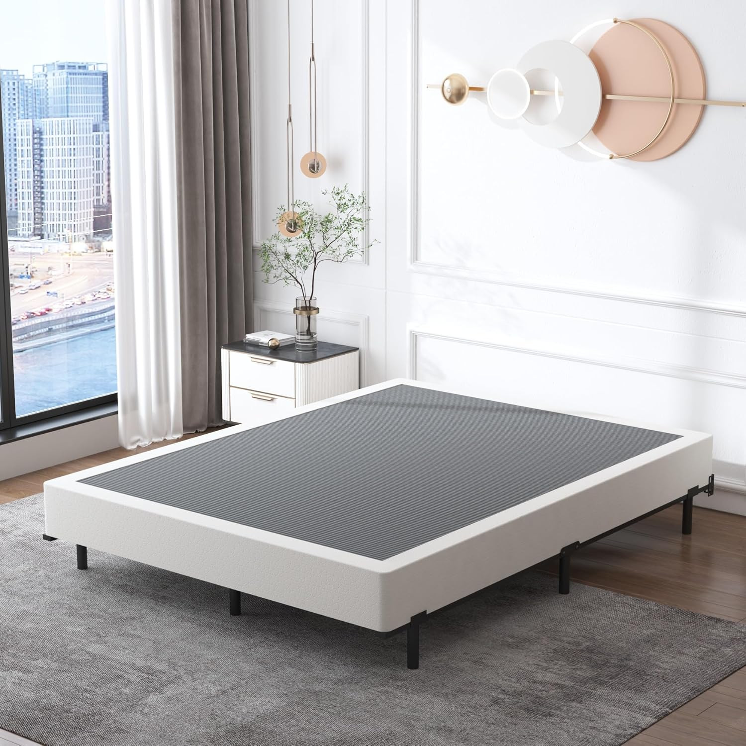Queen Box Spring 9 Inch, Heavy Duty Mattress Boxspring Foundation, Sturdy Queen