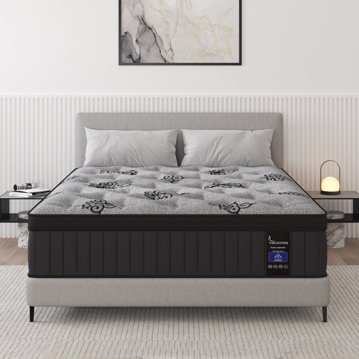 12″ Twin Full Queen King Size Hybrid Mattress Innerspring and Gel Memory Foam