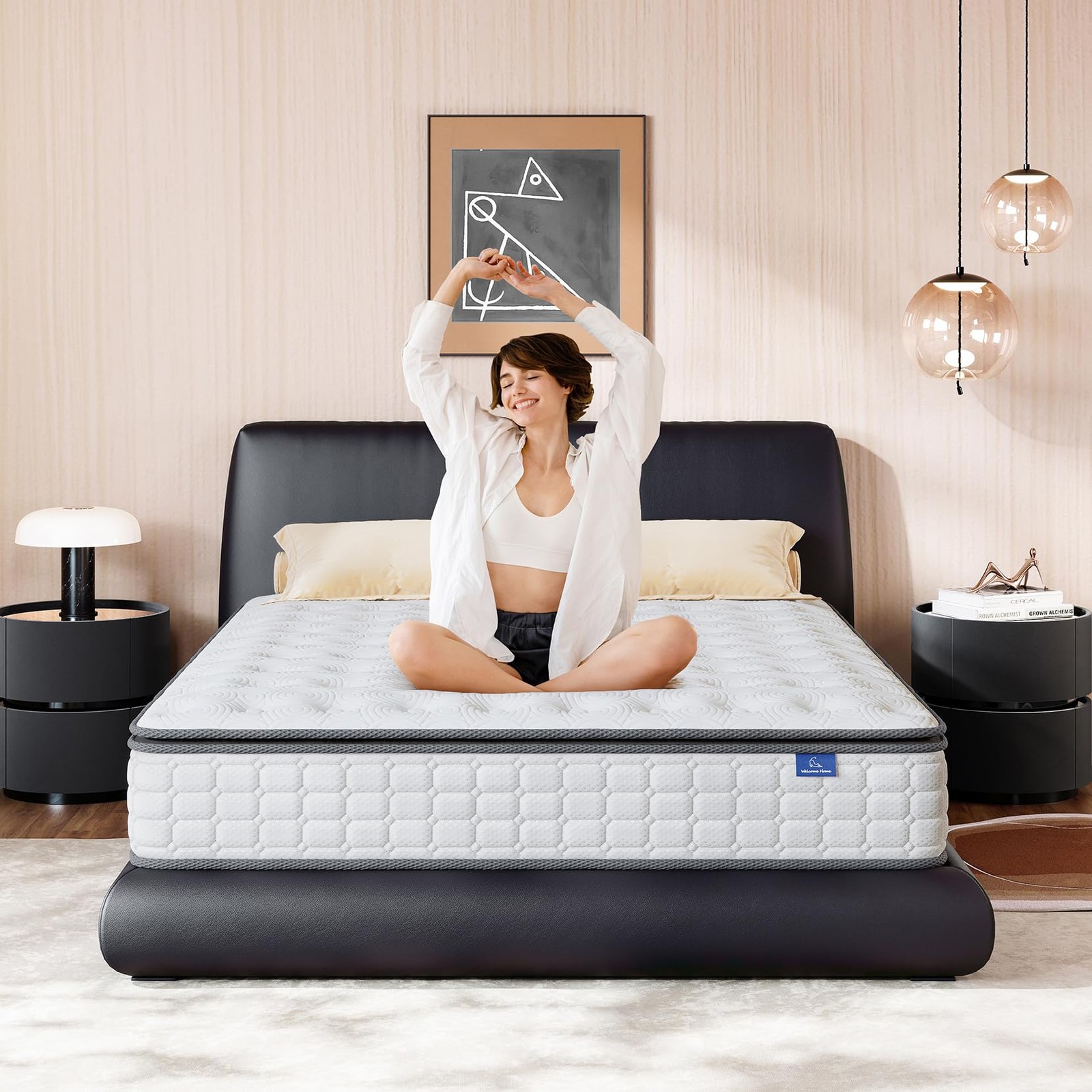 Queen Mattresses, 10 Inch Hybrid Pillow Queen Size Mattress in a Box, Memory Foa