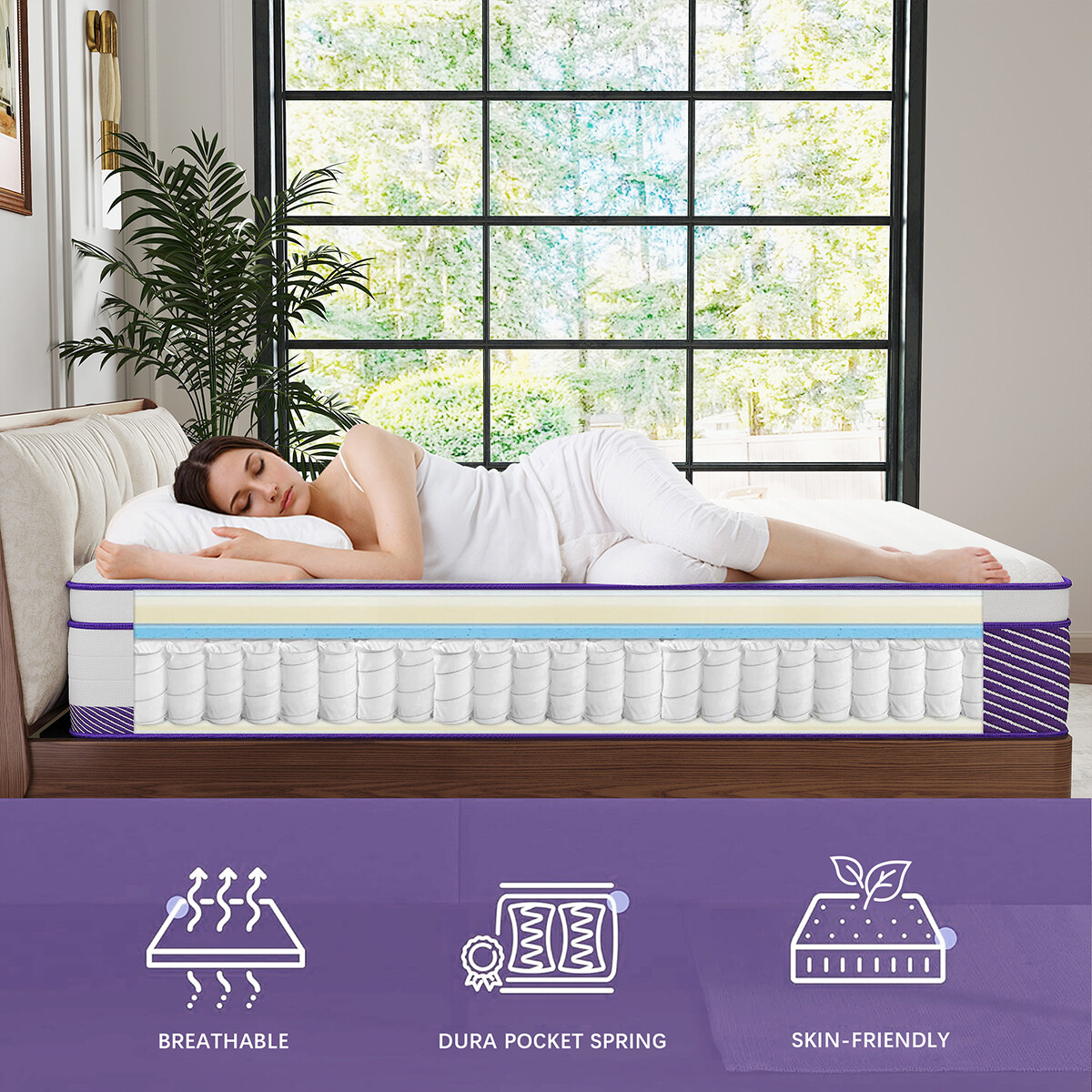 12″/14″ Mattress In a Box Gel Memory Foam Hybrid Spring Twin Full Queen King Bed