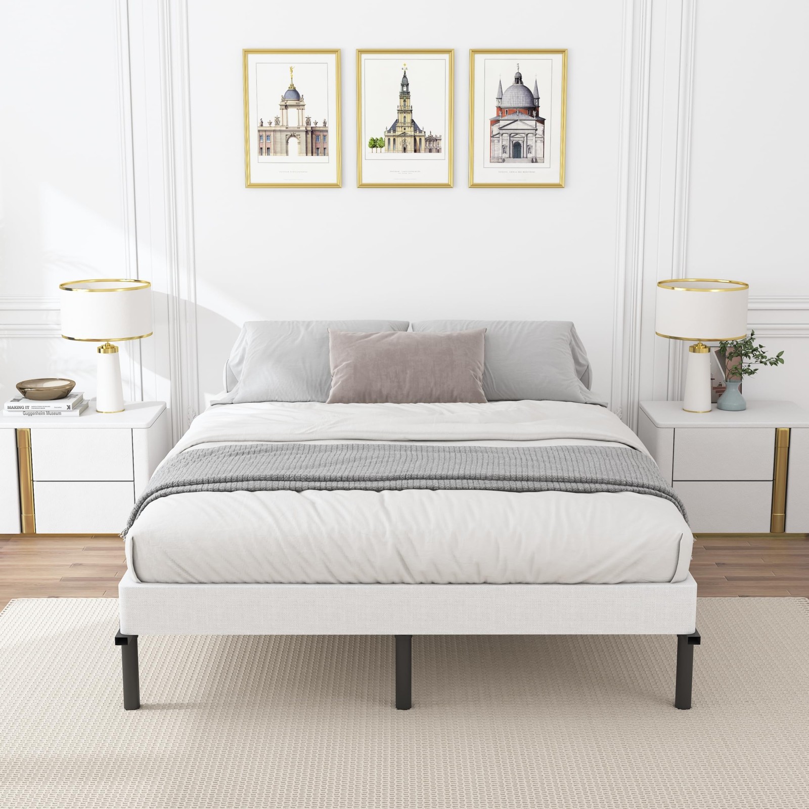 Snaye Low Profile Box Spring Queen Size 4 Inch, 3000lbs Queen, 4 Inch High