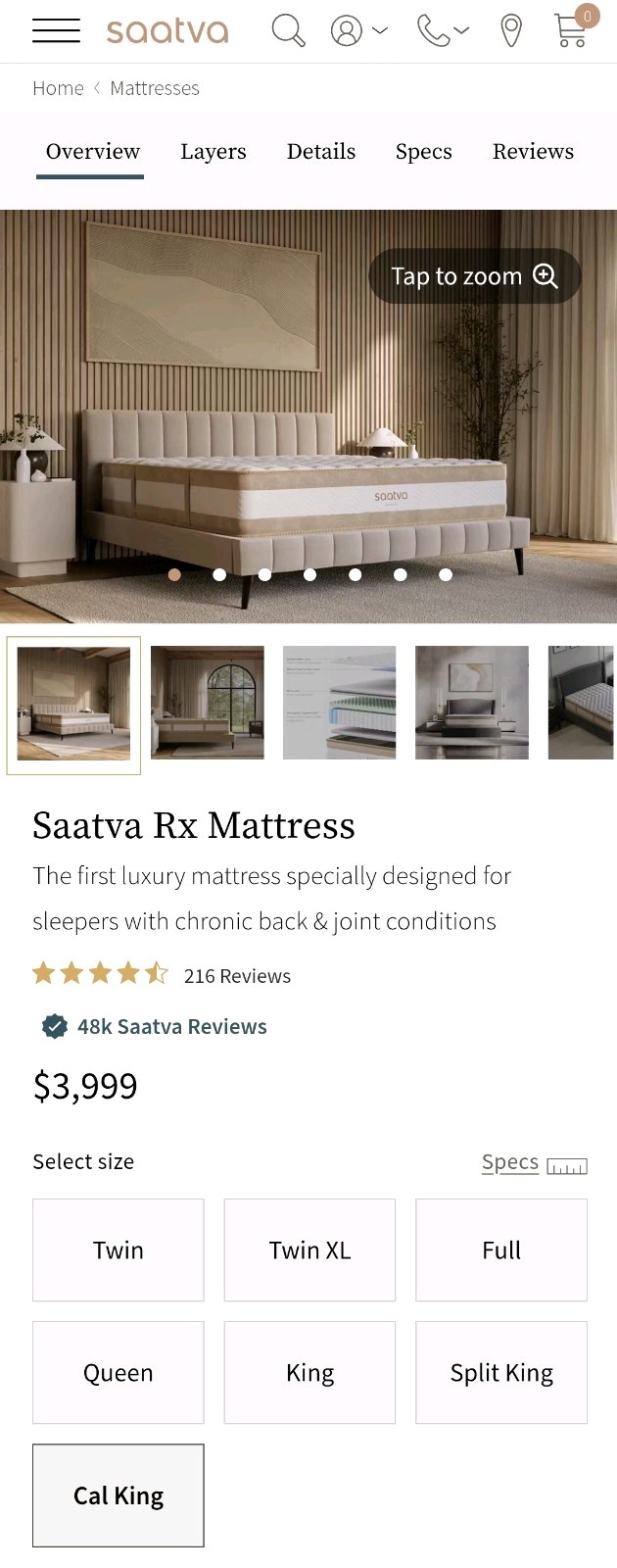 Saatva Rx Cal King Size Mattress