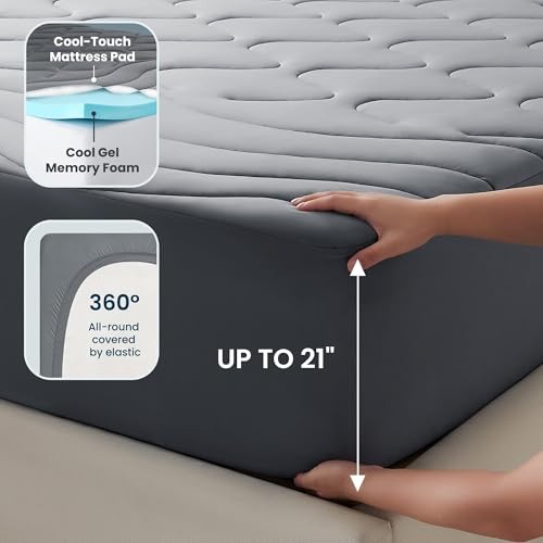 Dual Layer 3 Inch Memory Foam Thick Mattress Topper, 2 inch Cooling Gel