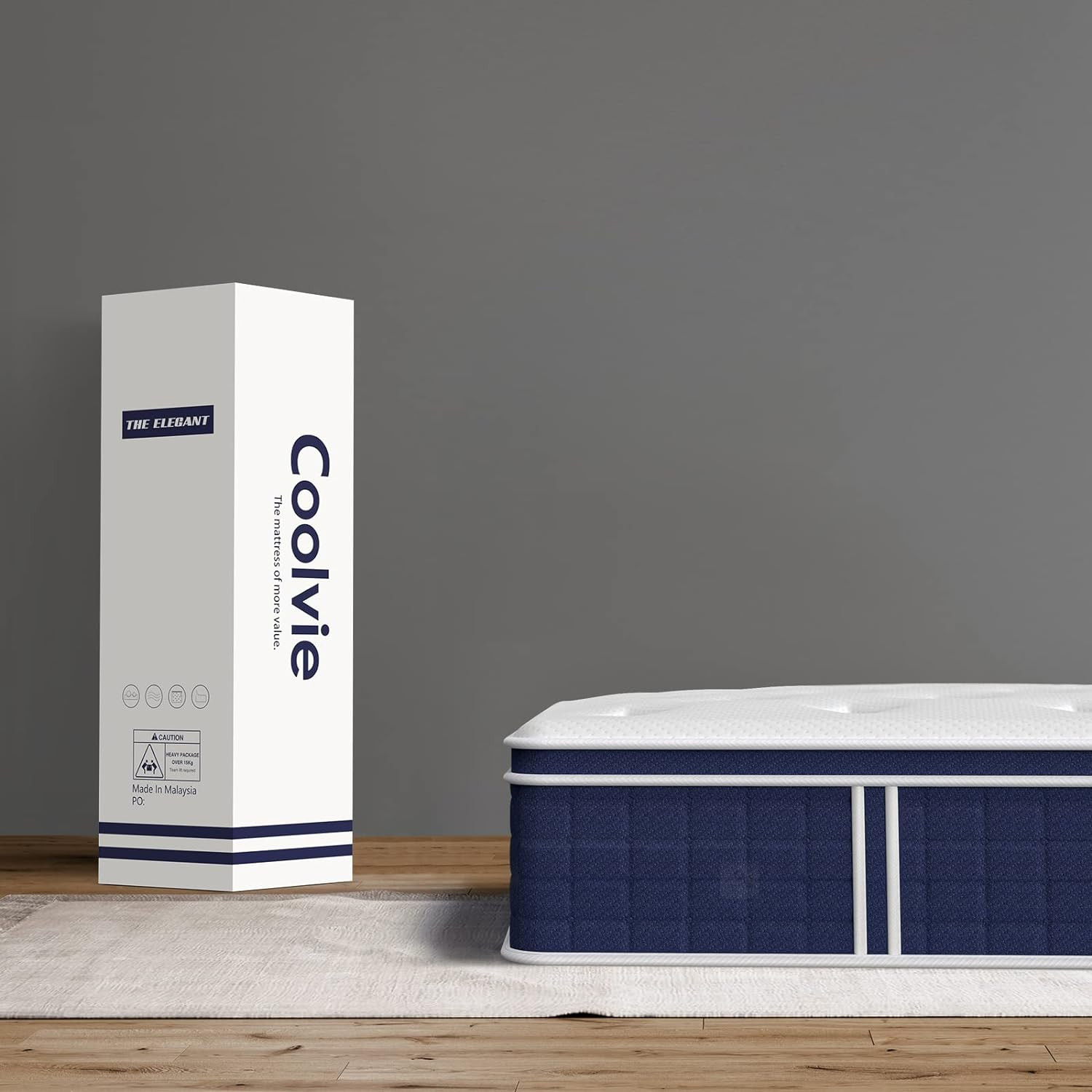 Coolvie 12 Inch Twin Size Mattress, Hybrid Twin Mattress in a Box, 3 Layer Premi