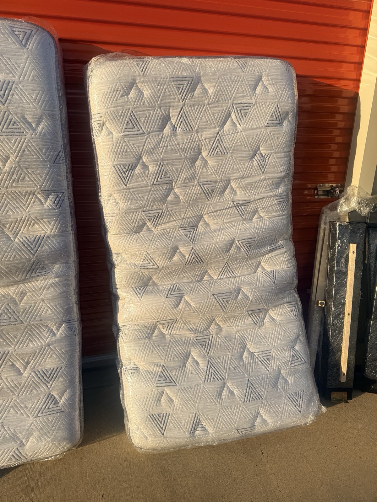 Assorted Rectangle Mattresses & Bed Frames, Geometric, White Black Gray
