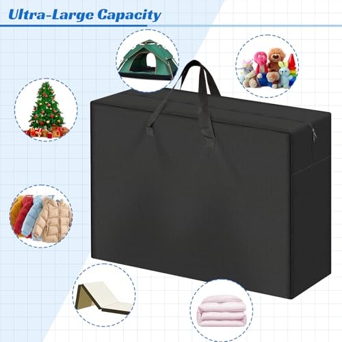 Foldable Mattress Storage Bag, Fits 4″ Twin & Twin XL Trifold Mattress Black