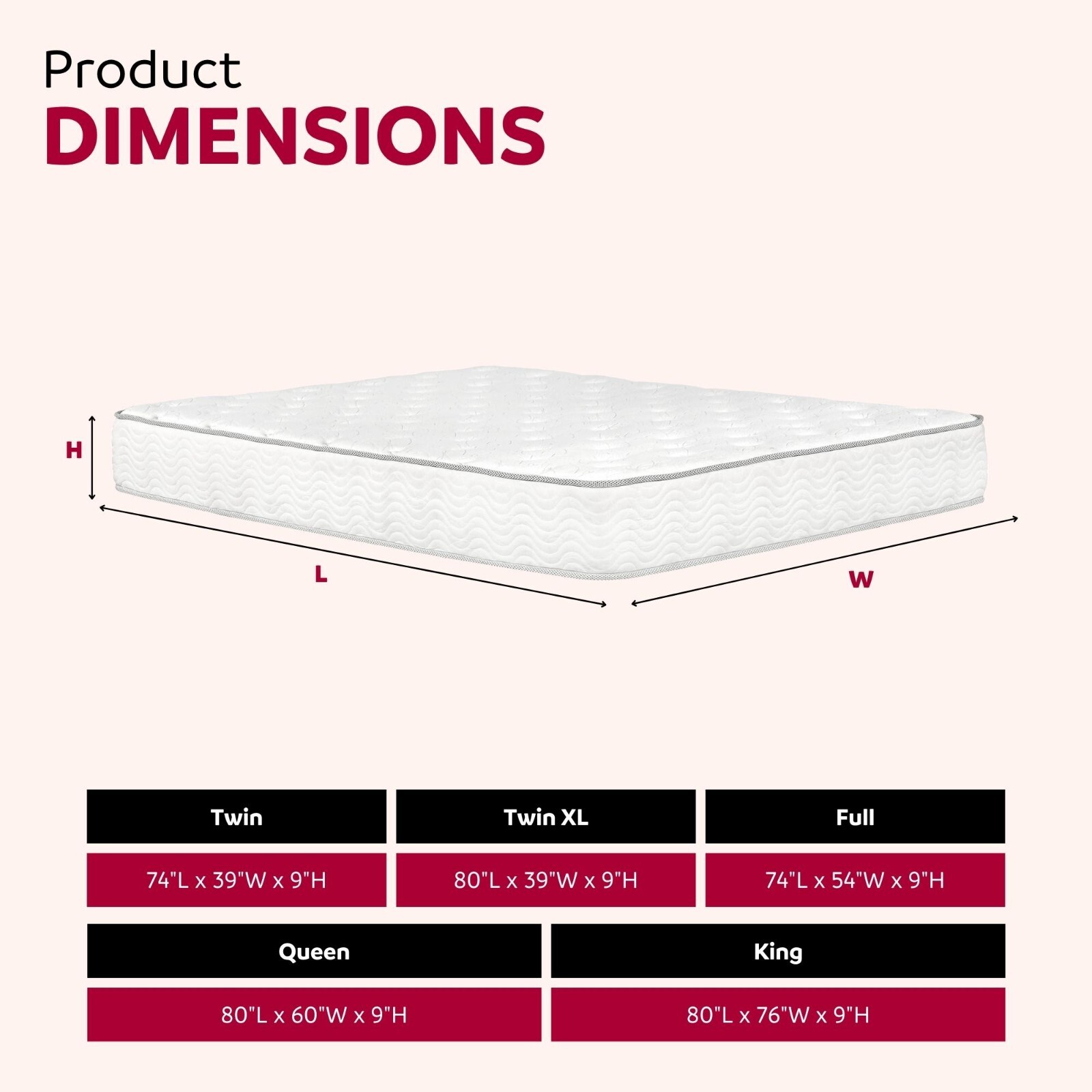 9″ Queen Size Pocket Spring Mattress in a Box, Premium Soft Foam Mattress, White