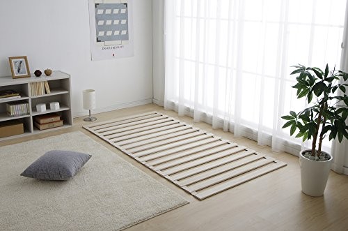IRIS PLAZA Folding Slat Mat, Roll-up, Single, Natural Paulownia