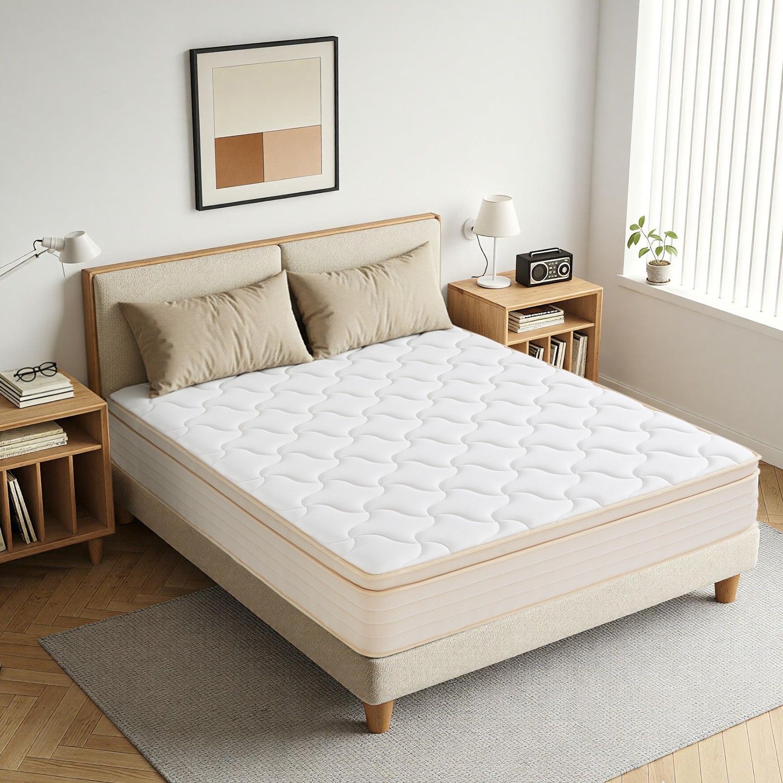12 Inch Hybrid Queen Size Mattress in a Box Gel Memory Foam & Pocket Springs