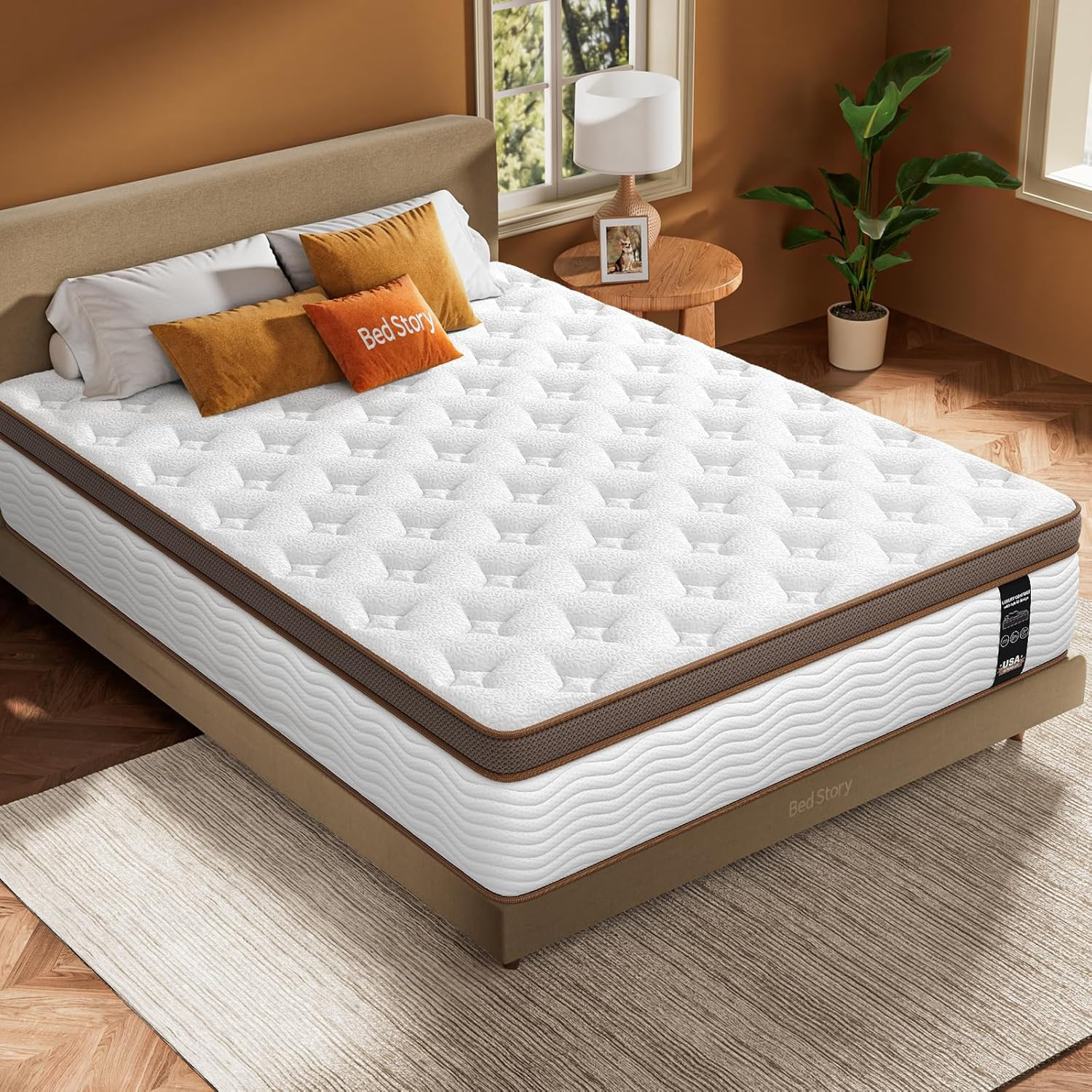 Queen Mattress 14 Inch – Firm Hybrid Mattress with Orthopedic Spinal Support for