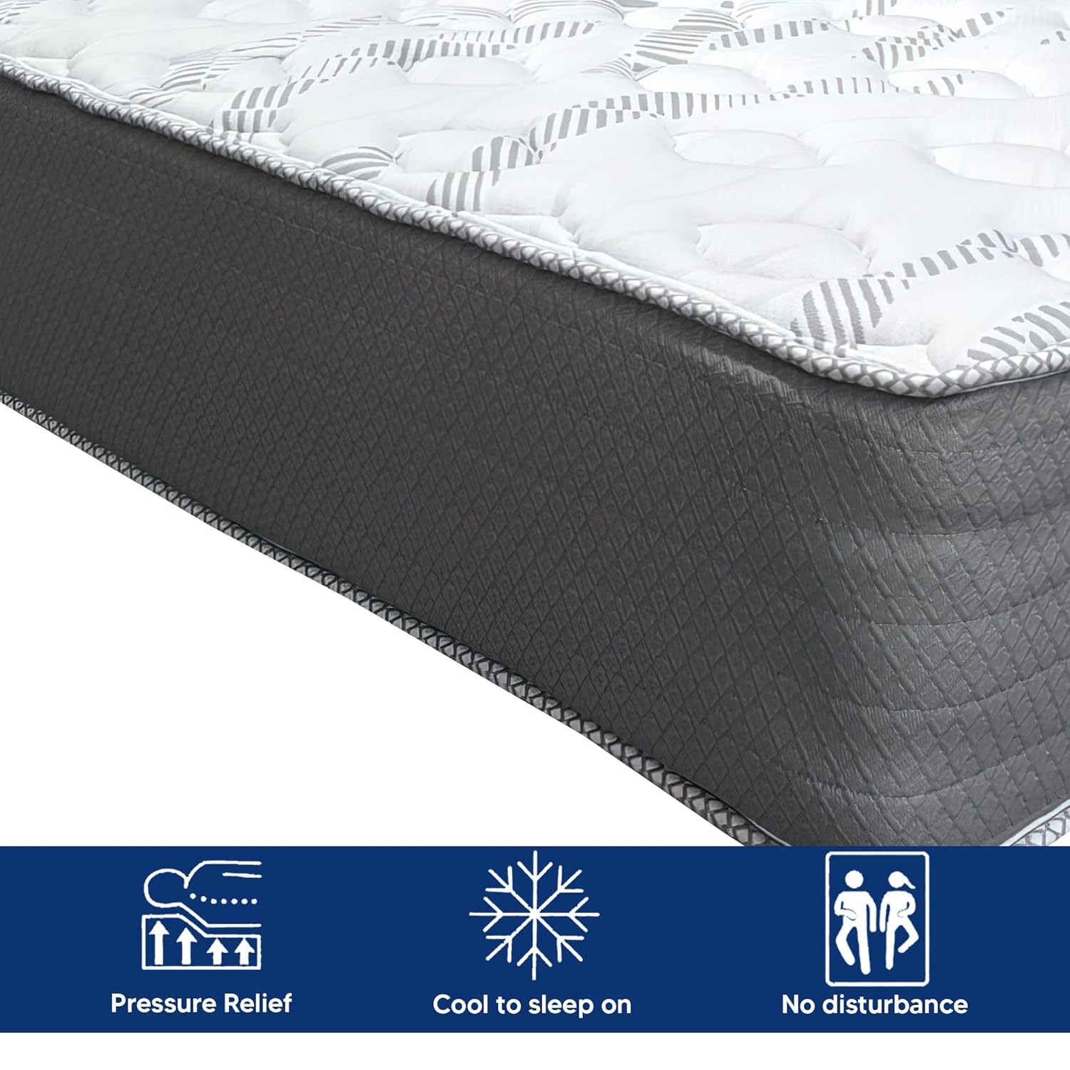 14″ Firm Double Sided Innerspring Mattress & 4″ Wood Box Spring, Full XL