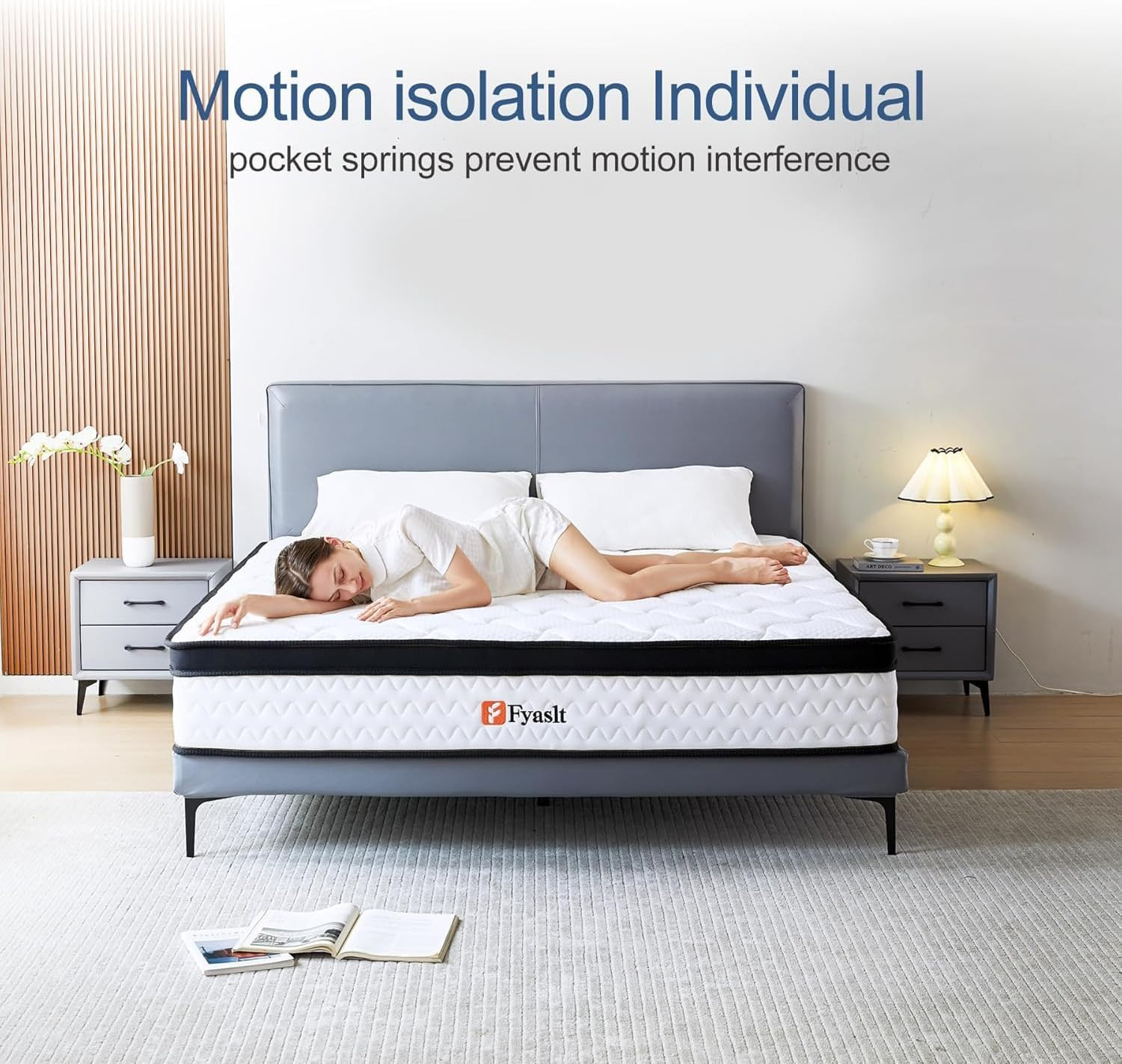 Queen Size 10 Inch Hybrid Memory Foam Mattress Pocket Spring Medium Firm
