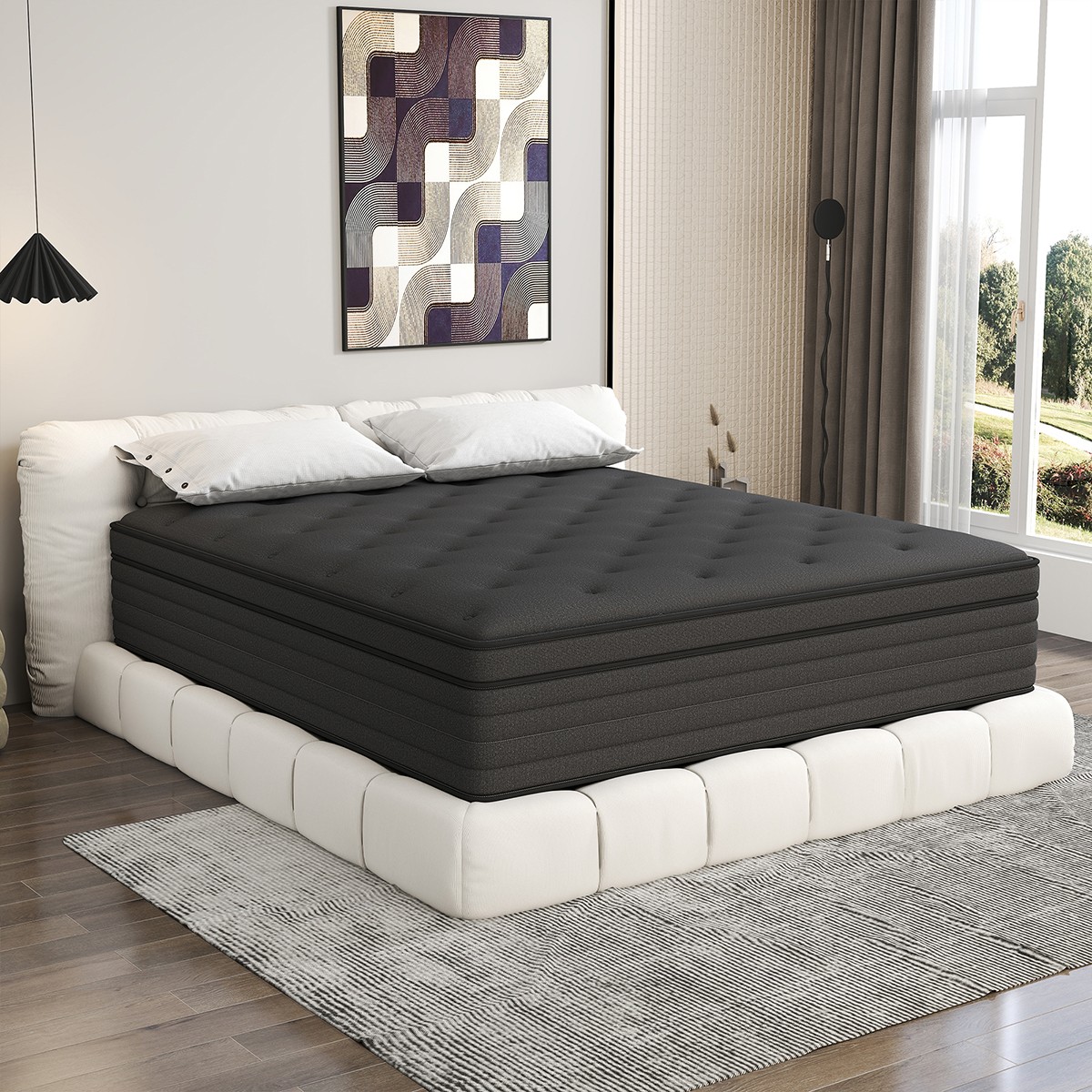 14 Inch Queen Size Hybrid Mattress Gel Memory Foam Pocket Spring Medium Firm Bed