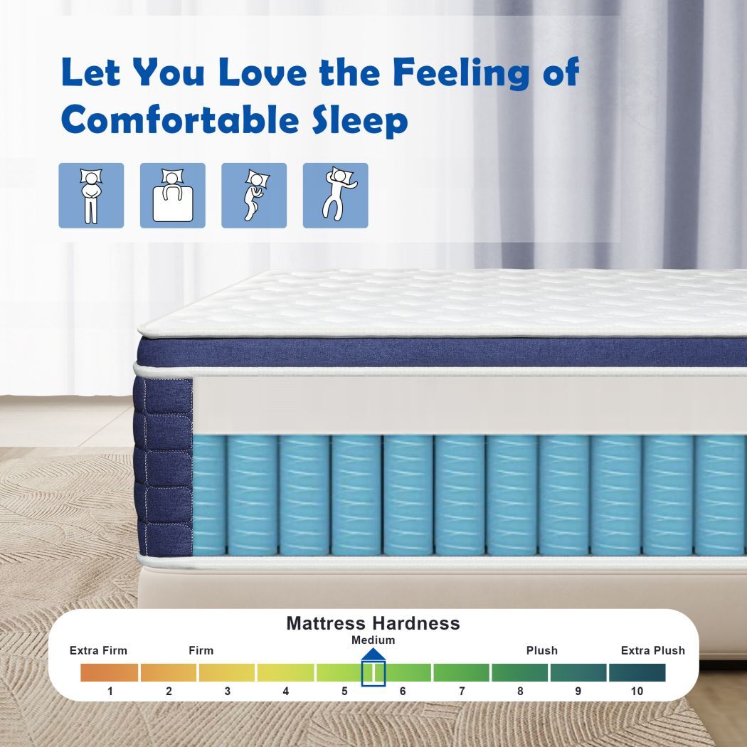 12 inch King Size Hybrid Memory Foam Mattress,Pocket Spring Mattress In A Box