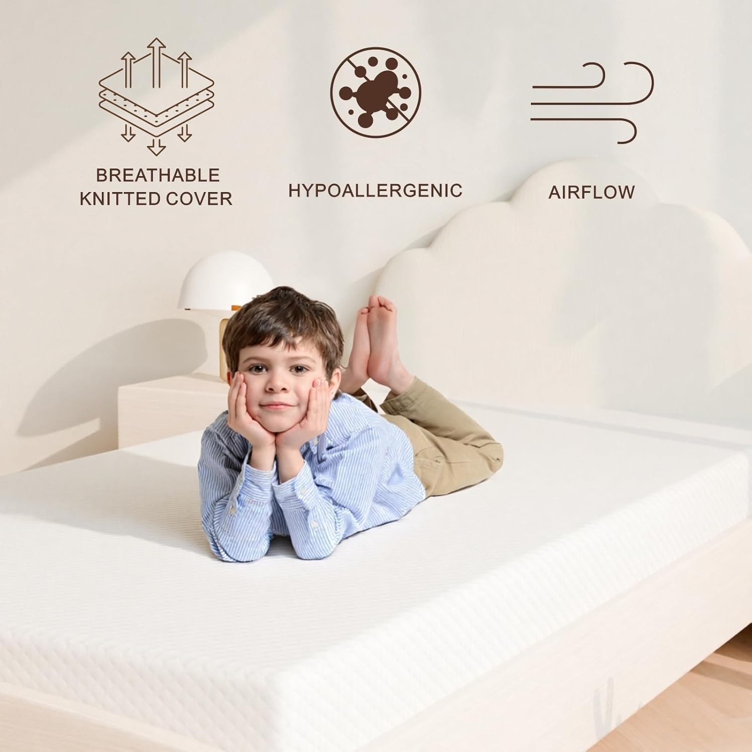 Twin Mattress 5 inch Medium Firm Support & Pressure Relief Cooling Gel Memory