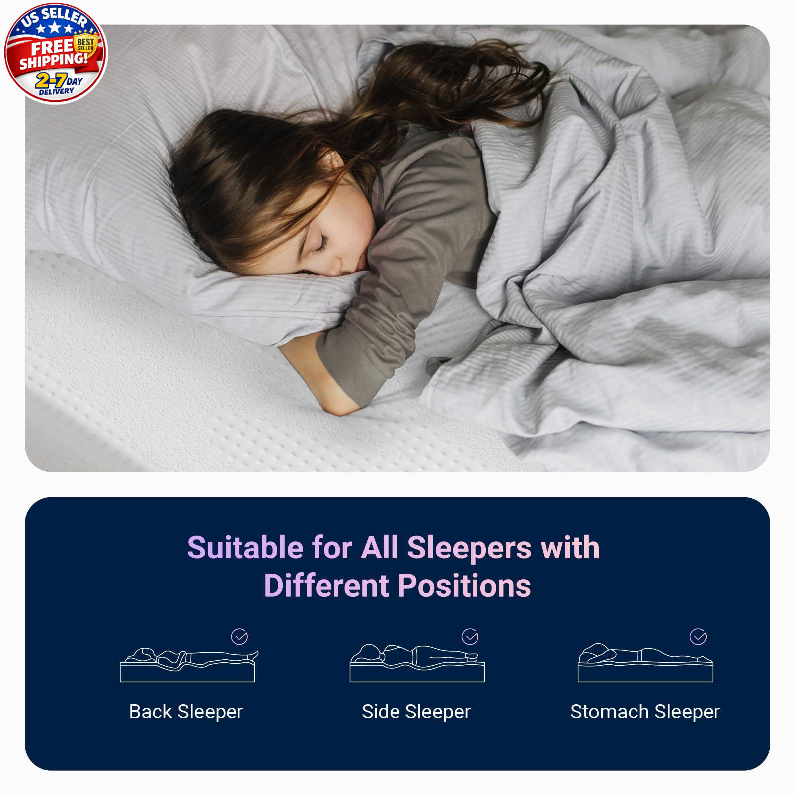 Twin Mattress, 5 Inch Twin Size Mattress for Kids, Gel Memory Foam Mattresses fo
