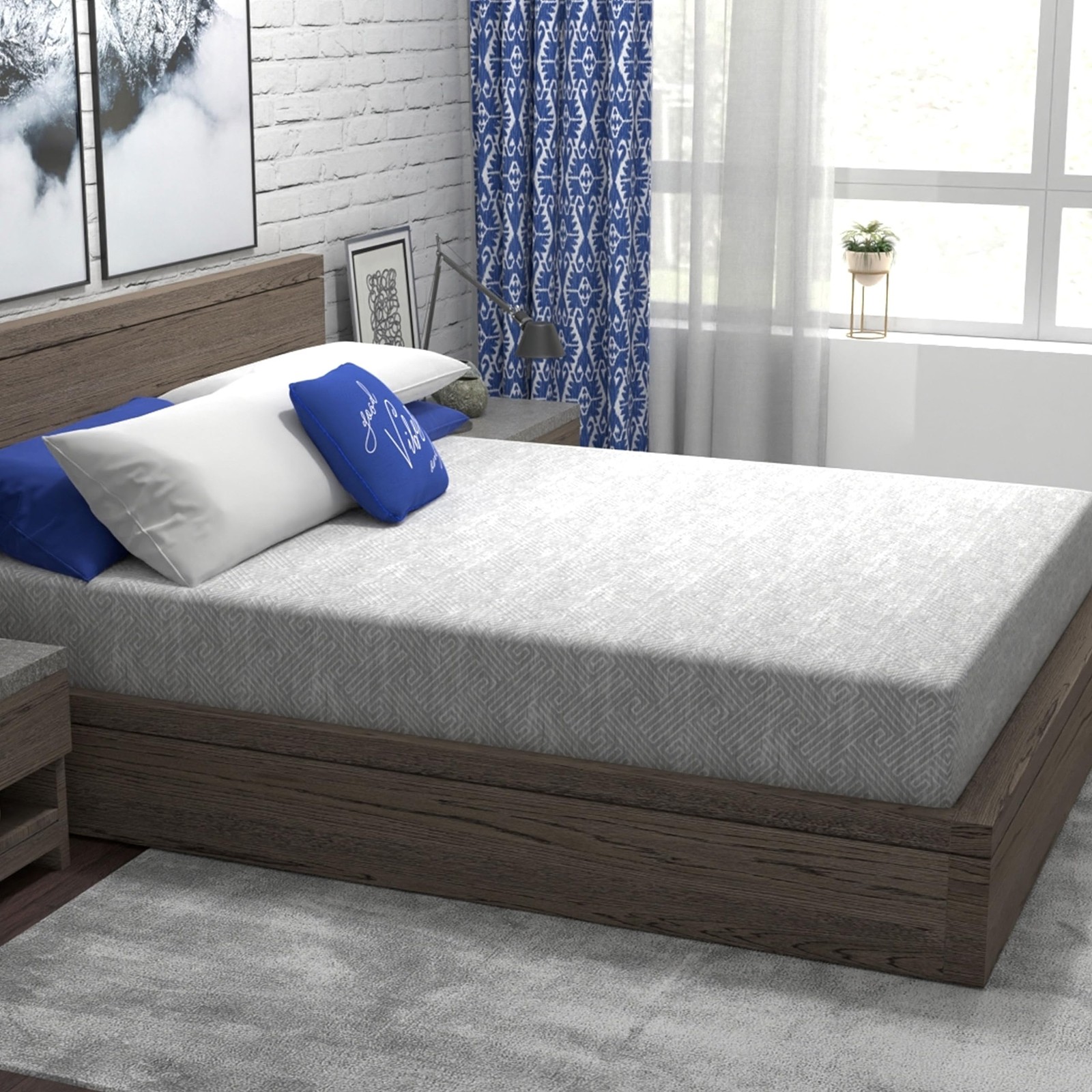 Heather Grey Memory Foam Mattress, CertiPUR-and Oeko-TEX Certifed Bed-in-a-in…