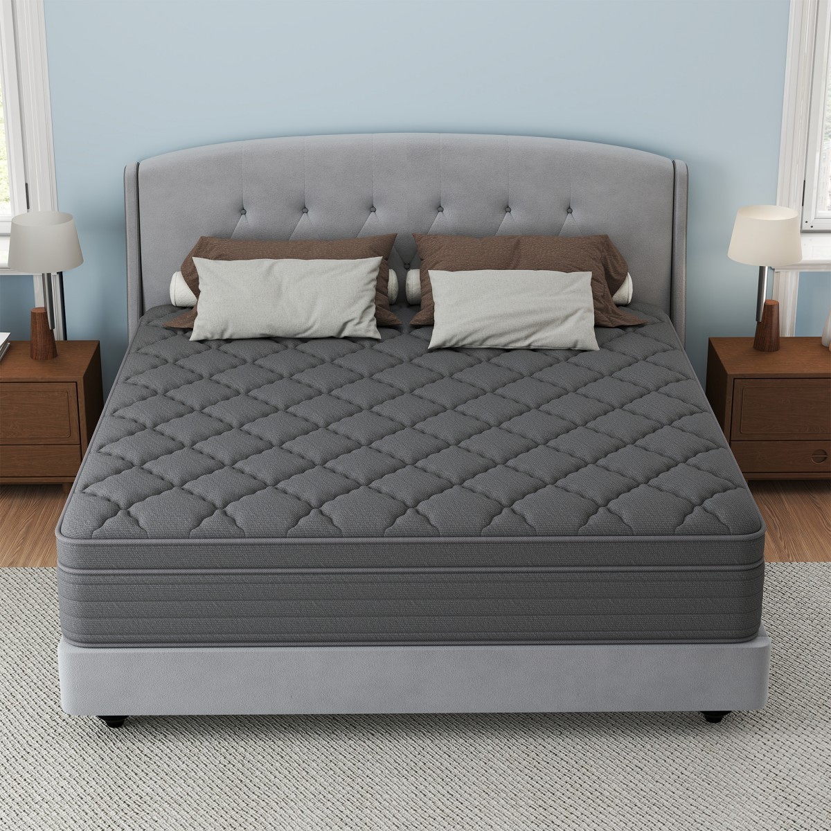 12″ 14″ Gel Memory Foam Hybrid Spring Mattress in a Box Twin Full Queen King