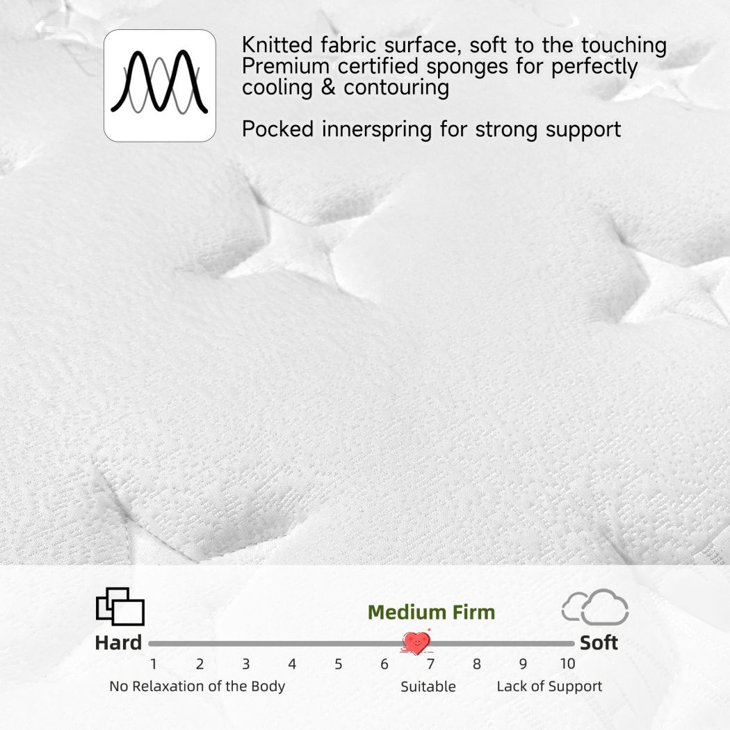 12″14″ Twin Full Queen King Size Mattress Memory Foam Hybrid Spring Bed in a Box