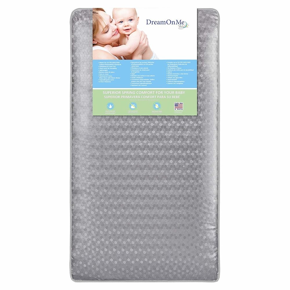 Dream On Me Superior Slumber 6” 112 Coil Spring Crib and Toddler Bed Mattress